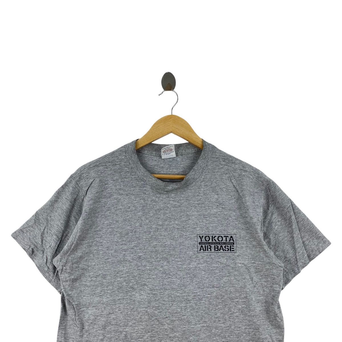 Vintage 90s YOKOTA US Air Force Air Base Grey Short Sleeve