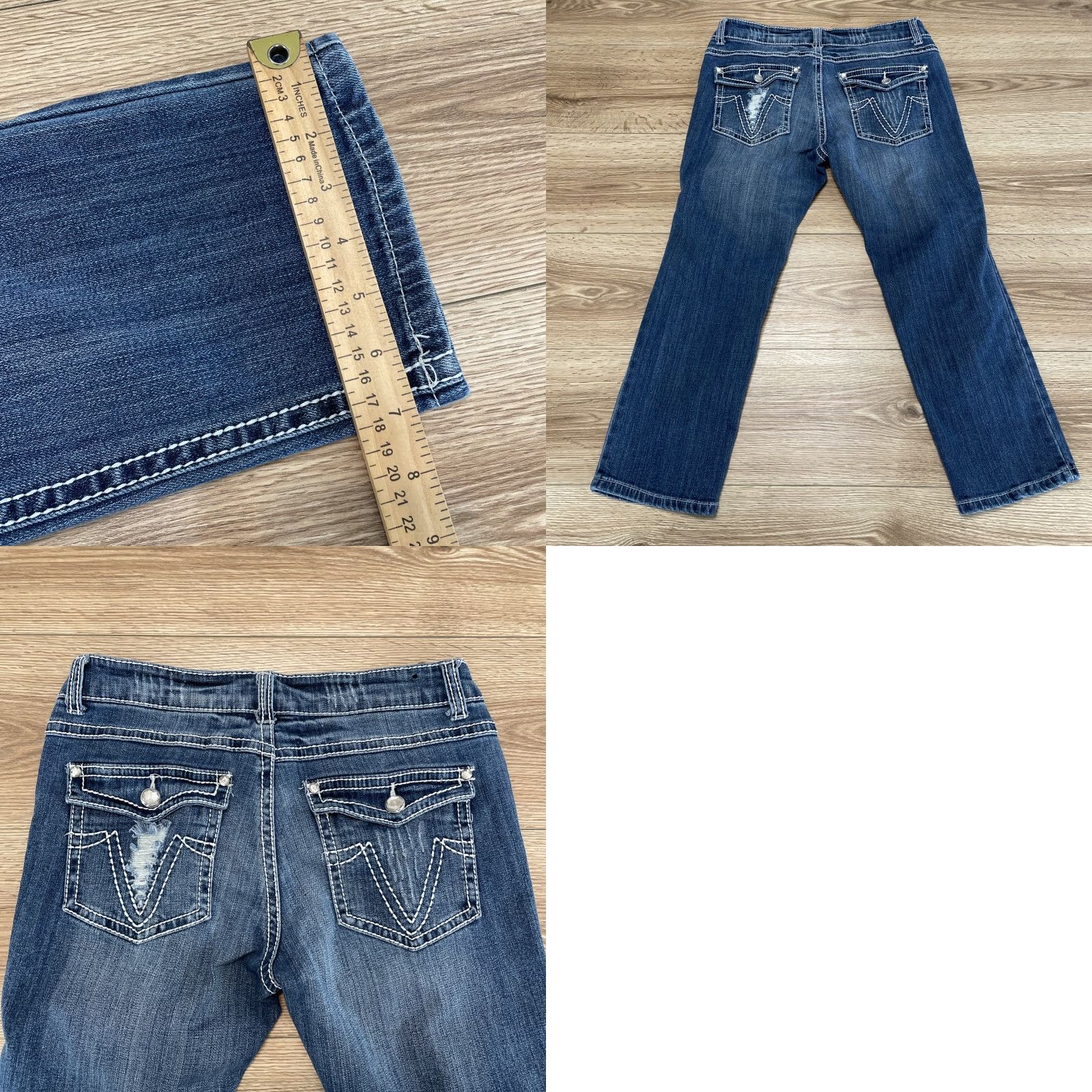 Vintage VINTAGE Rue 21 Womens Capri Jeans Low Rise Distressed Blue Denim Size 11/12 Size 32" / US 10 / IT 46 - 8 Thumbnail