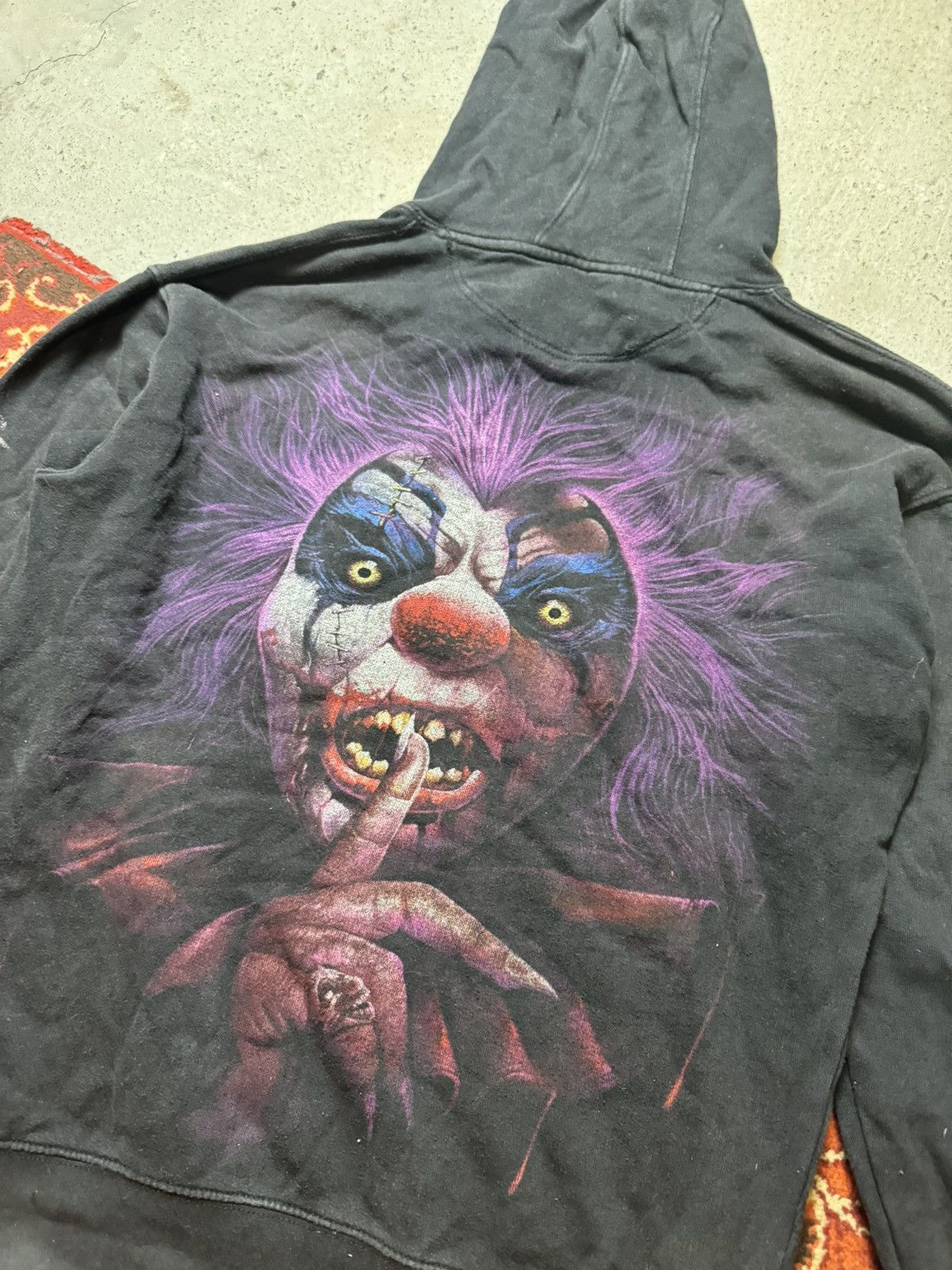Japanese Brand × Vintage Vintage Y2K Spiral Satana Evil Clown Skull Full Print Hoodie Size US L / EU 52-54 / 3 - 8 Thumbnail