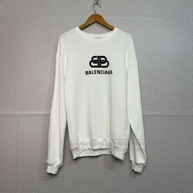 Balenciaga Buckle logo white hooded sweater
