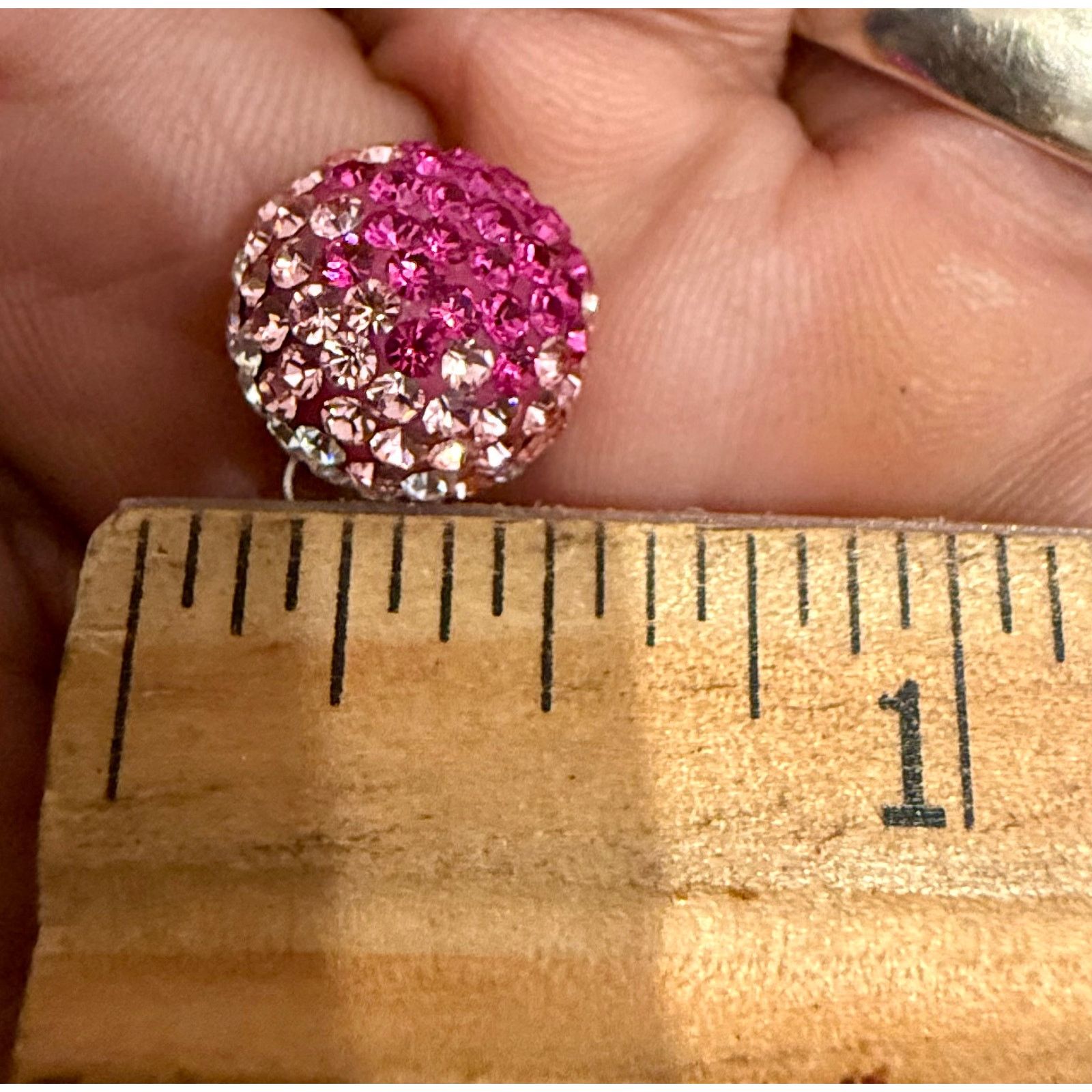 Other Vintage Sterling Silver 925 Pink Ombre Crystal Pavé Pendant Size ONE SIZE - 5 Thumbnail