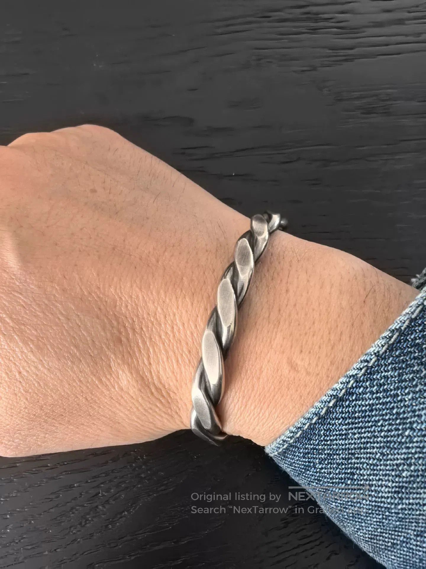 RRL Ralph Lauren RRL Silver Twisted Bracelet. Size ONE SIZE - 2 Thumbnail