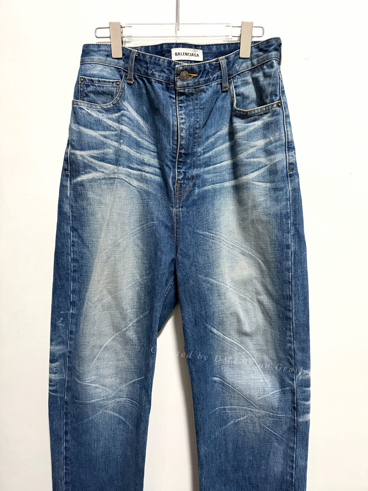 Balenciaga Balenciaga Water Ripple Baggy Blue Jeans Size US 26 / EU 42 - 1 Thumbnail