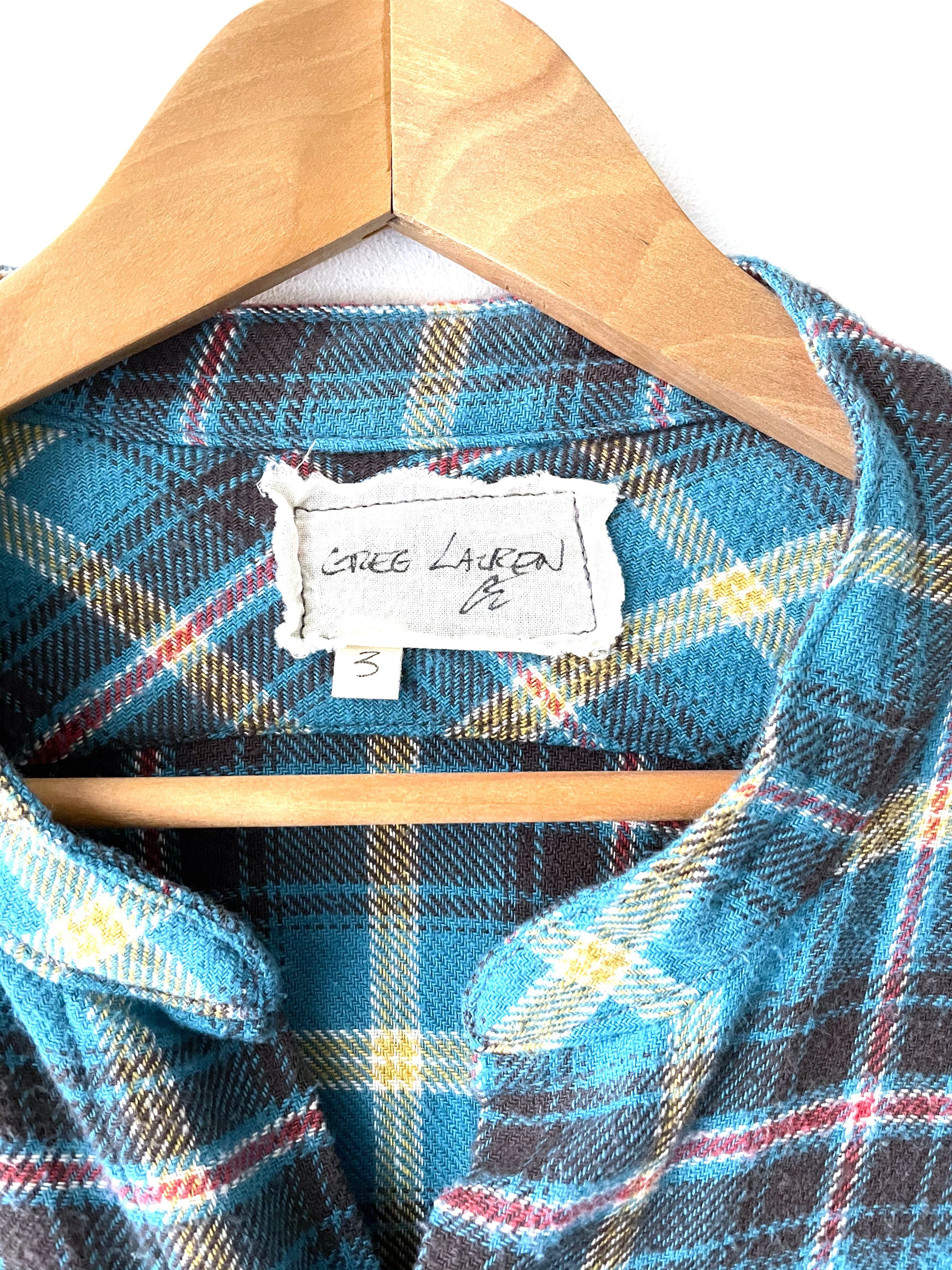 Greg Lauren 50/50 Boxy Flannel Shirt SZ 3 Size US L / EU 52-54 / 3 - 3 Thumbnail