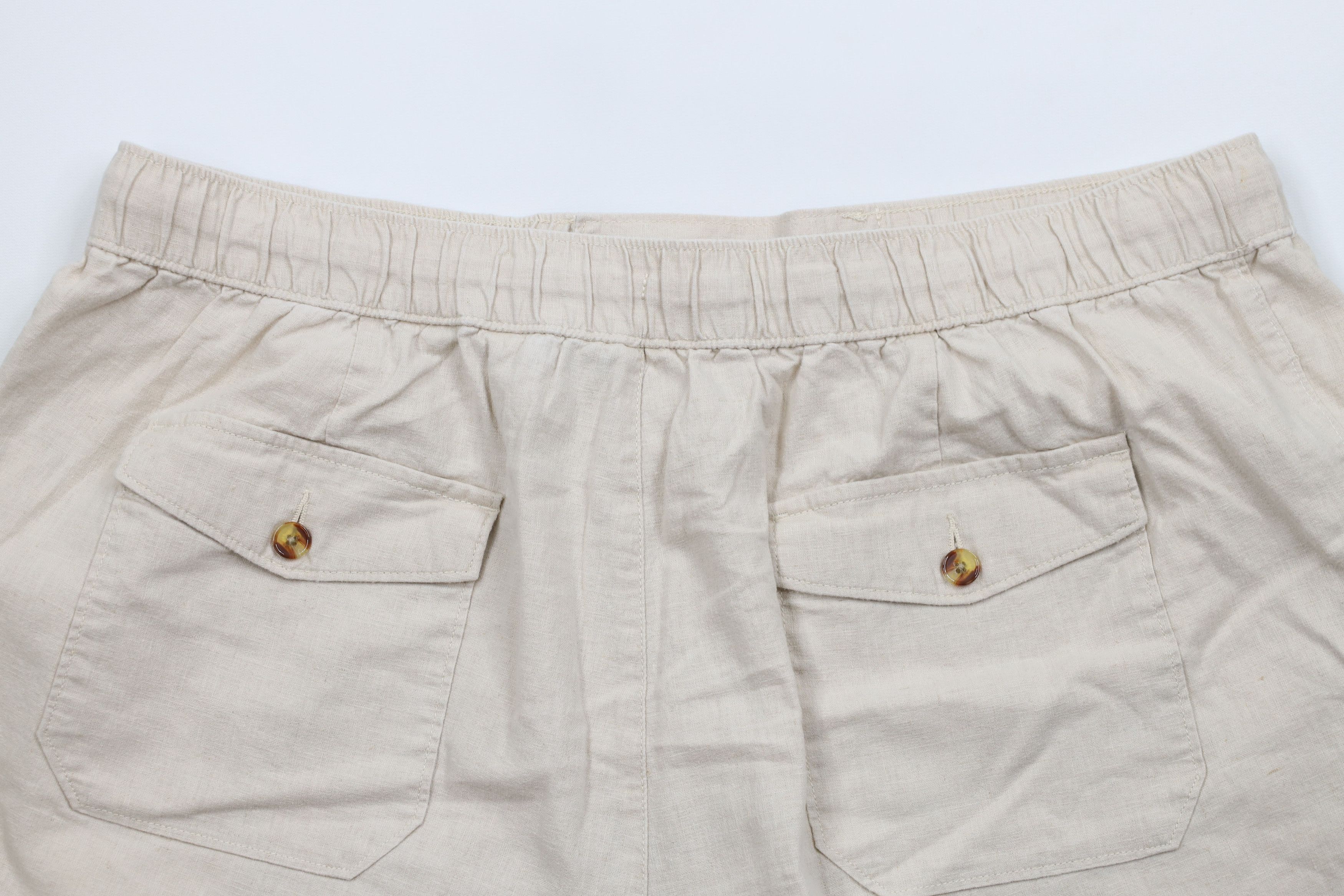Vintage Vintage 90s Y2K Streetwear Fit Linen Blend Shorts Beige Size US 36 / EU 52 - 8 Thumbnail