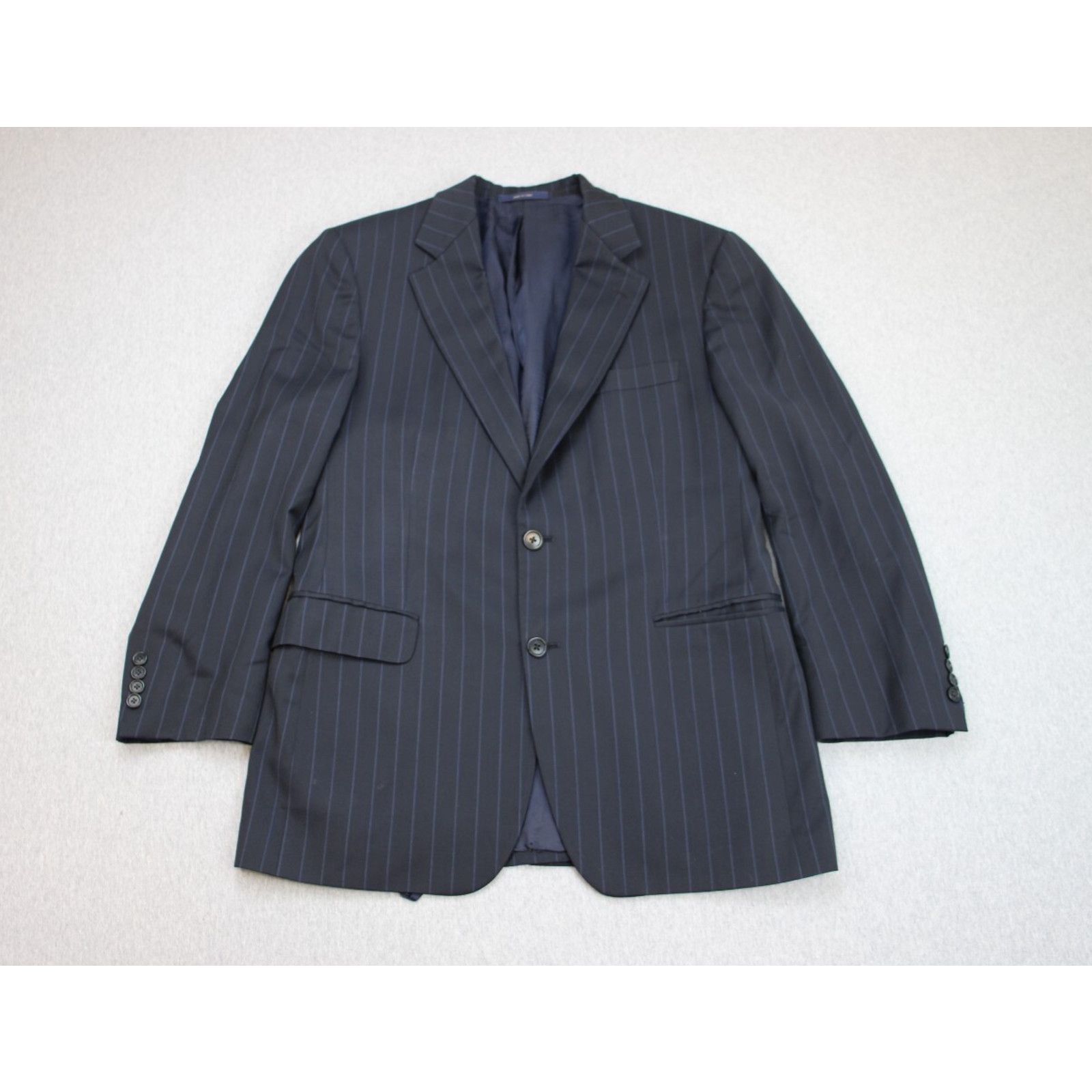 Brooks Brothers Brooks Brothers Suit Blazer Mens 40R Navy Blue Striped Wool Size 40R - 1 Thumbnail