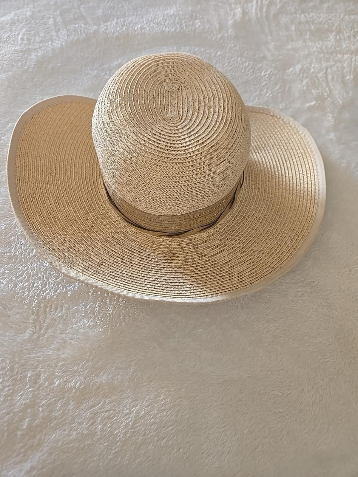 Other Sun 'N' Sand UPF 50+ Woven Tan / Gold Wide Brim Straw Hat Size ONE SIZE - 4 Thumbnail