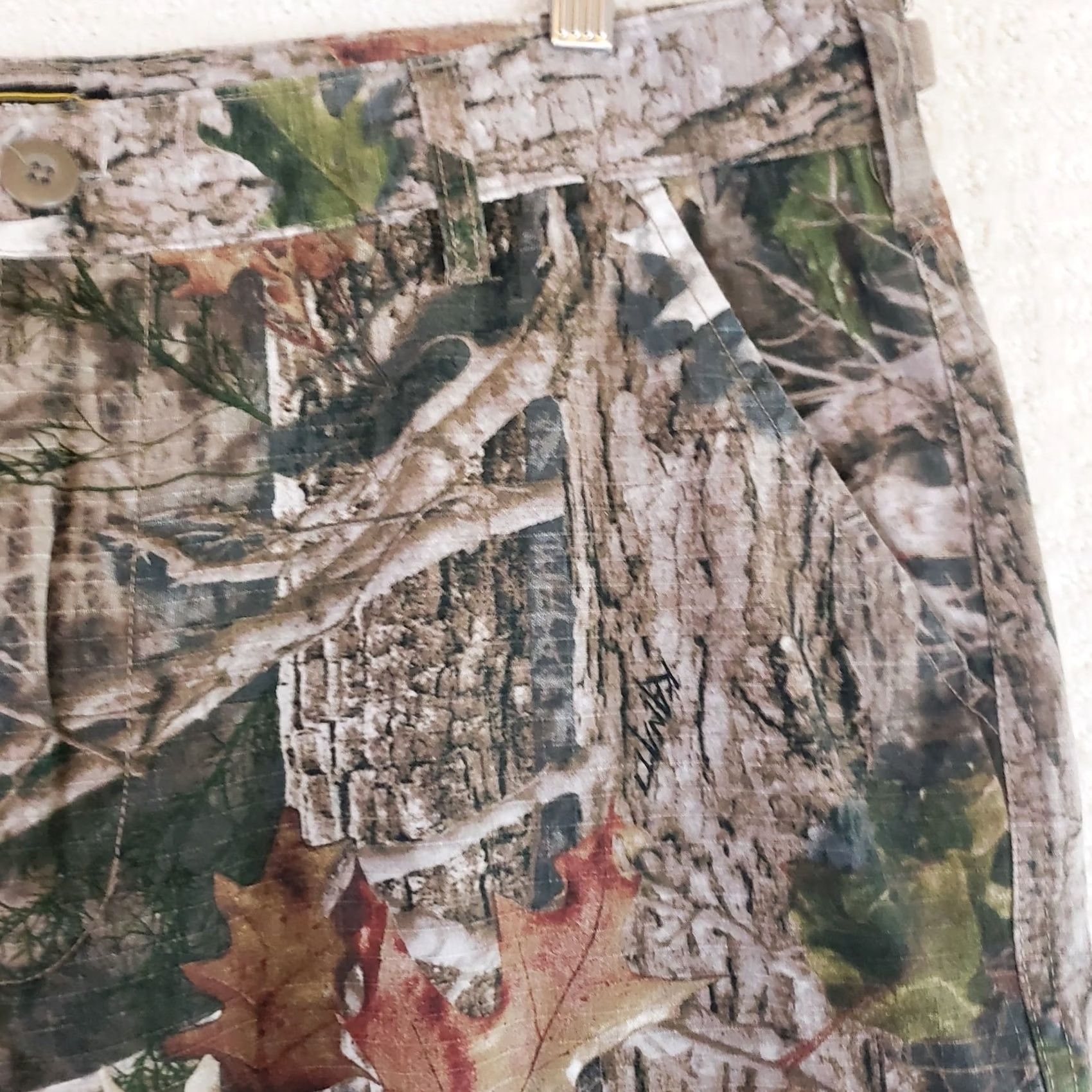 Hunter Ridge Hunter Pants Mens Large Brown TrueTimber Camouflage Cargo Straight Leg Tie Size US 33 - 7 Thumbnail