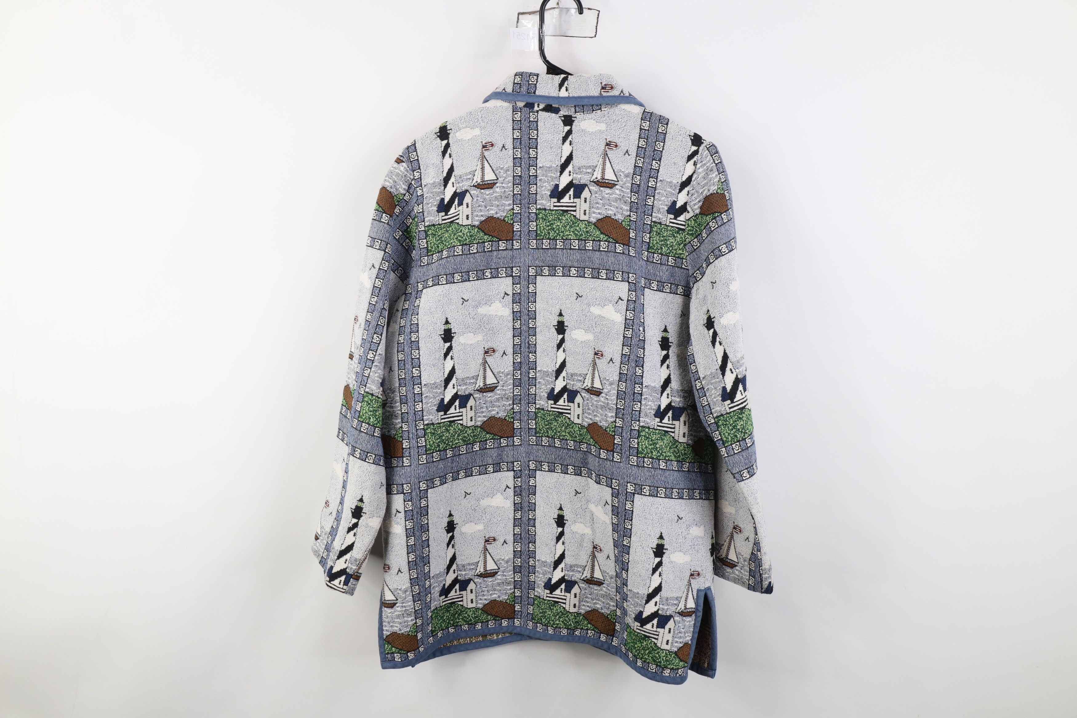 Vintage Vintage 90s Streetwear Lighthouse Needlepoint Jacket Size M / US 6-8 / IT 42-44 - 14 Thumbnail
