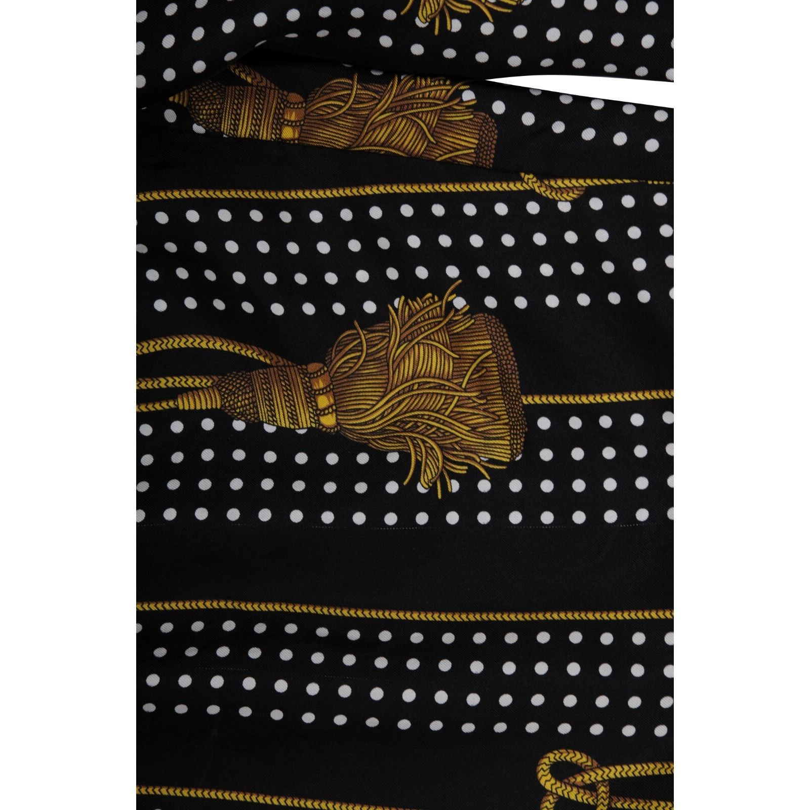Dolce & Gabbana Tassel Polka Dot Silk Pants Black Size US 34 / EU 50 - 7 Thumbnail