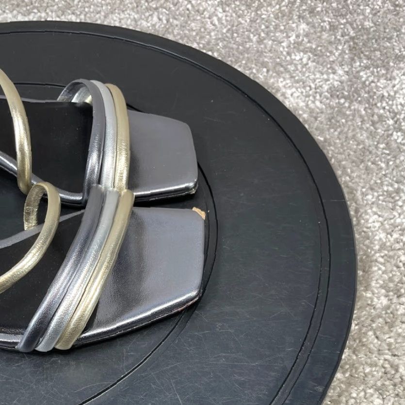 Vintage VINTAGE M. GEMI Women's Sandals Size 5.5 Leather Strappy Silver Slip-On Outdoor Summer Size US 5.5 / IT 35.5 - 6 Thumbnail