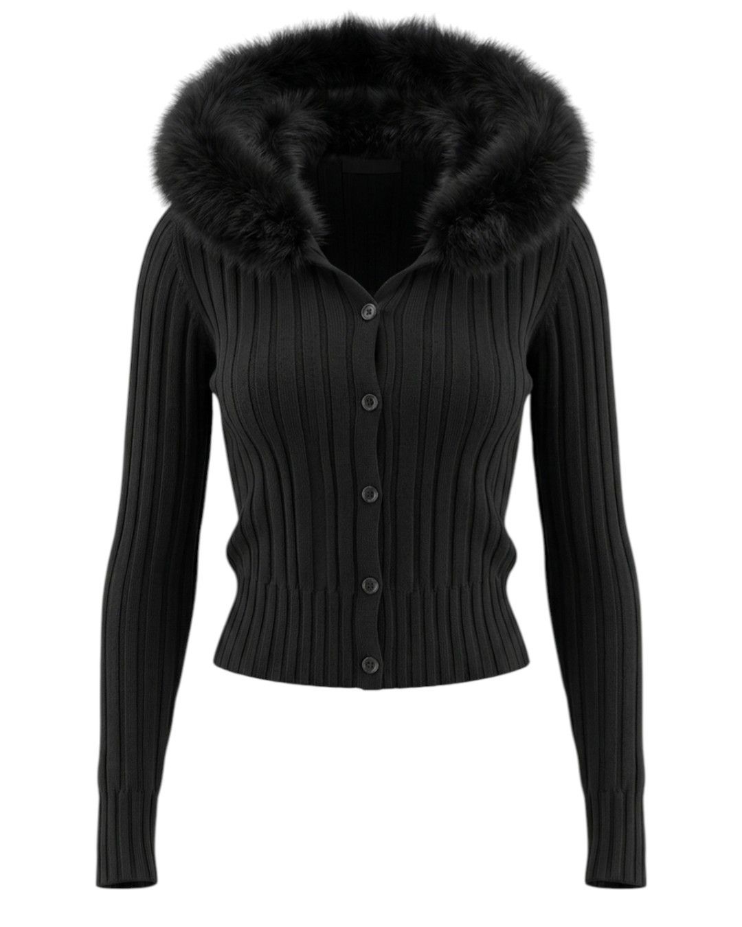 Roberto Cavalli FOX FUR COLLAR SWAETER Size M / US 6-8 / IT 42-44 - 1 Thumbnail