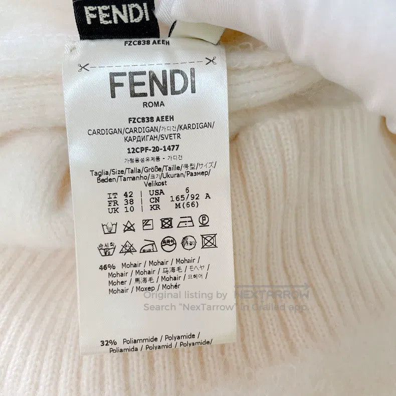 Fendi Fendi White knitted cardigan Size S / US 4 / IT 40 - 6 Thumbnail