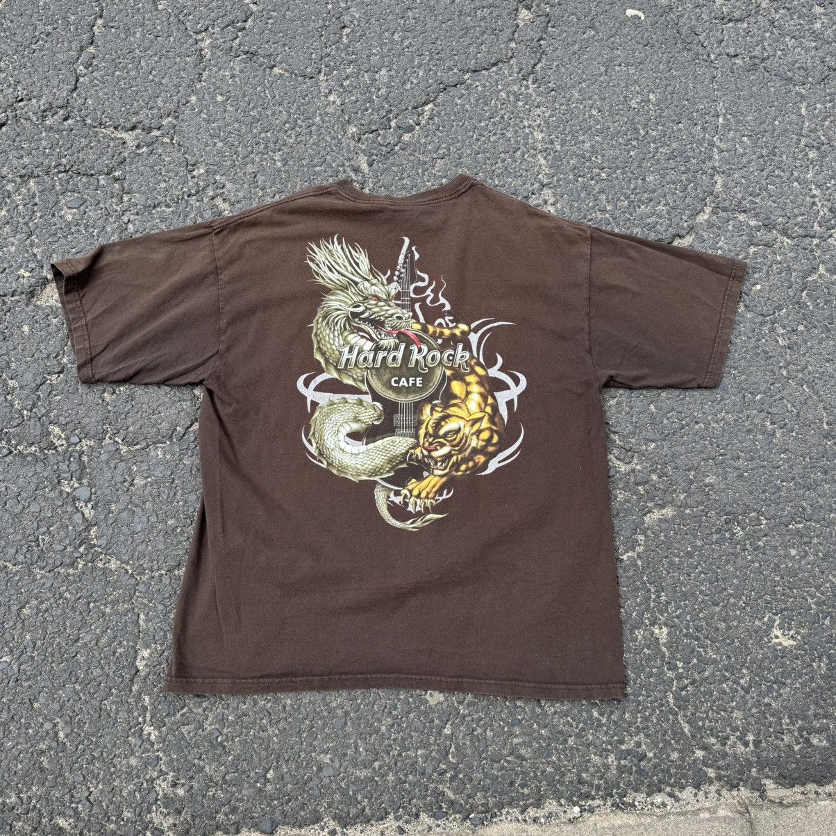 Hard Rock Cafe Vintage Hard Rock Cage Orlando USA Dragon Washed Tee 90s Size US XL / EU 56 / 4 - 11 Thumbnail