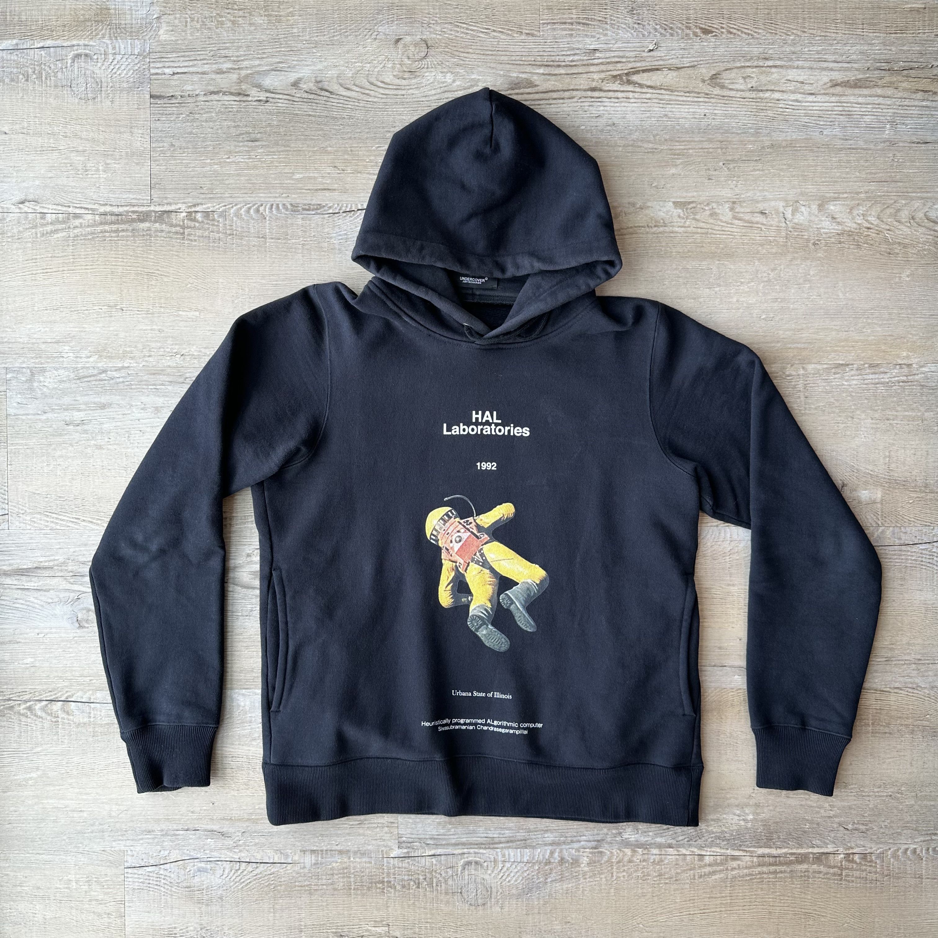 image of Undercover Ucv4814 Moonwalk Popover Hoodie in Black, Men's (Size Large)