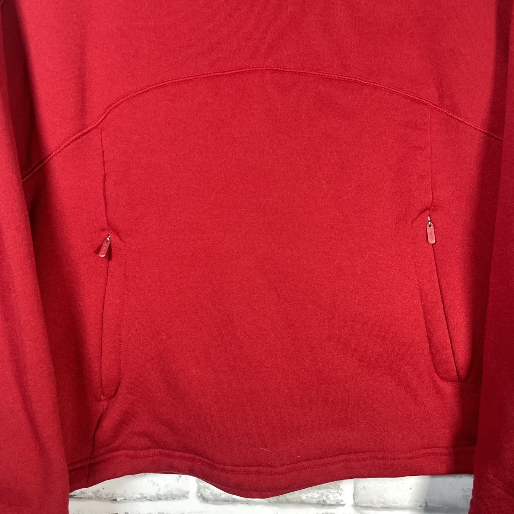 Athleta Athleta Hoodie Womens Size M Red High Neck Fleece Pullover with Pockets Size M / US 6-8 / IT 42-44 - 4 Thumbnail