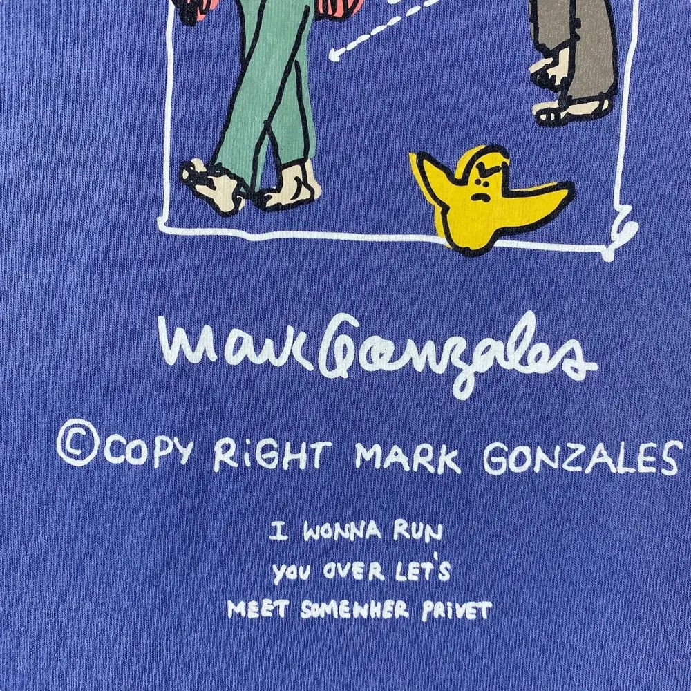 Japanese Brand MARK GONZALES I Wonna Run You Over Lets Meet Somewher Privat Size US L / EU 52-54 / 3 - 3 Thumbnail