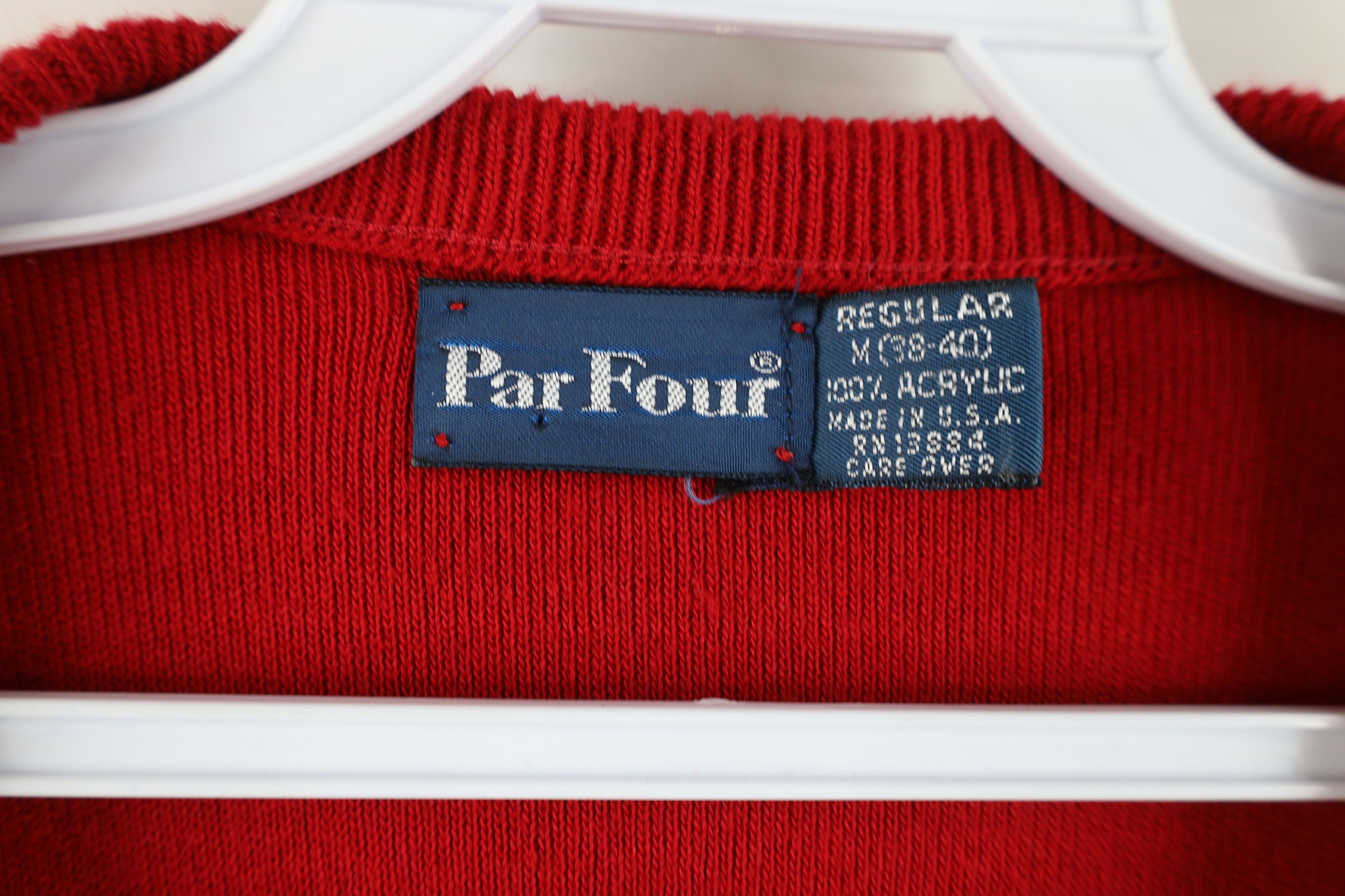 Vintage Vintage 70s Streetwear Blank Knit V-Neck Sweater Red USA Size US M / EU 48-50 / 2 - 7 Thumbnail