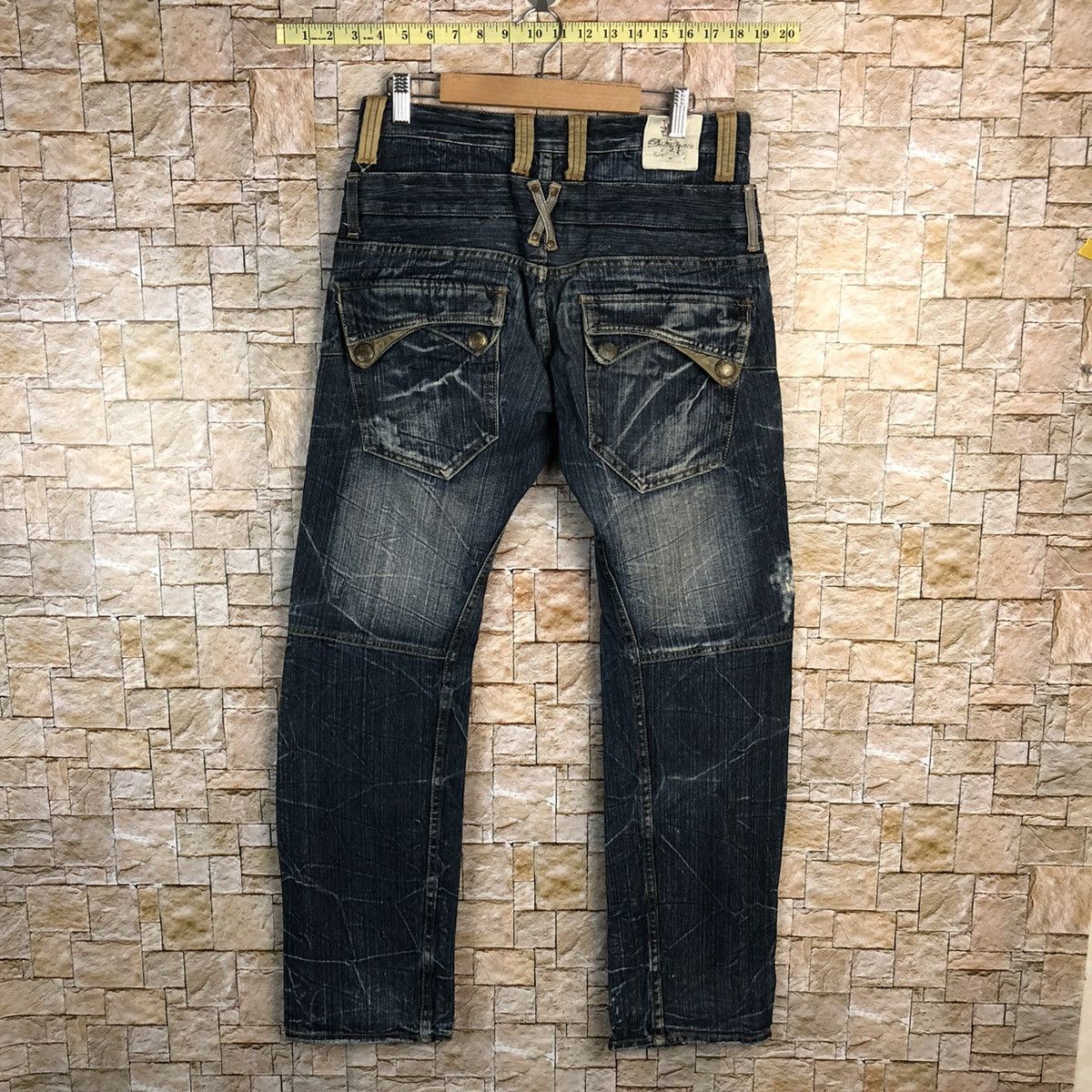 Japanese Brand DL Dominate faded double waist Distressed Denim Pants #A432 Size US 30 / EU 46 - 12 Thumbnail