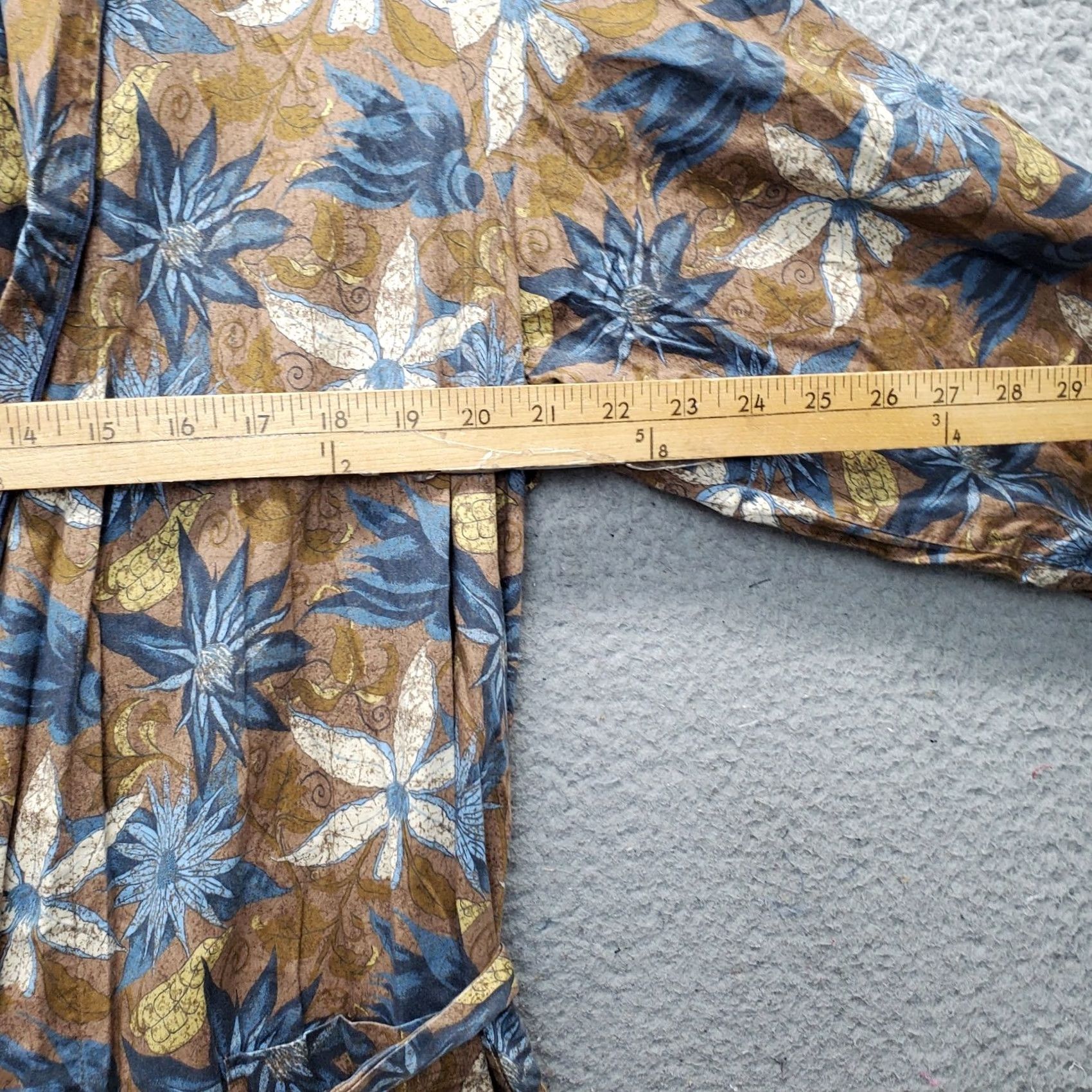 Vintage Peruvian Connection Robe Womens Large Multi Floral Pipe Trim Drawstring Waist Size ONE SIZE - 3 Thumbnail