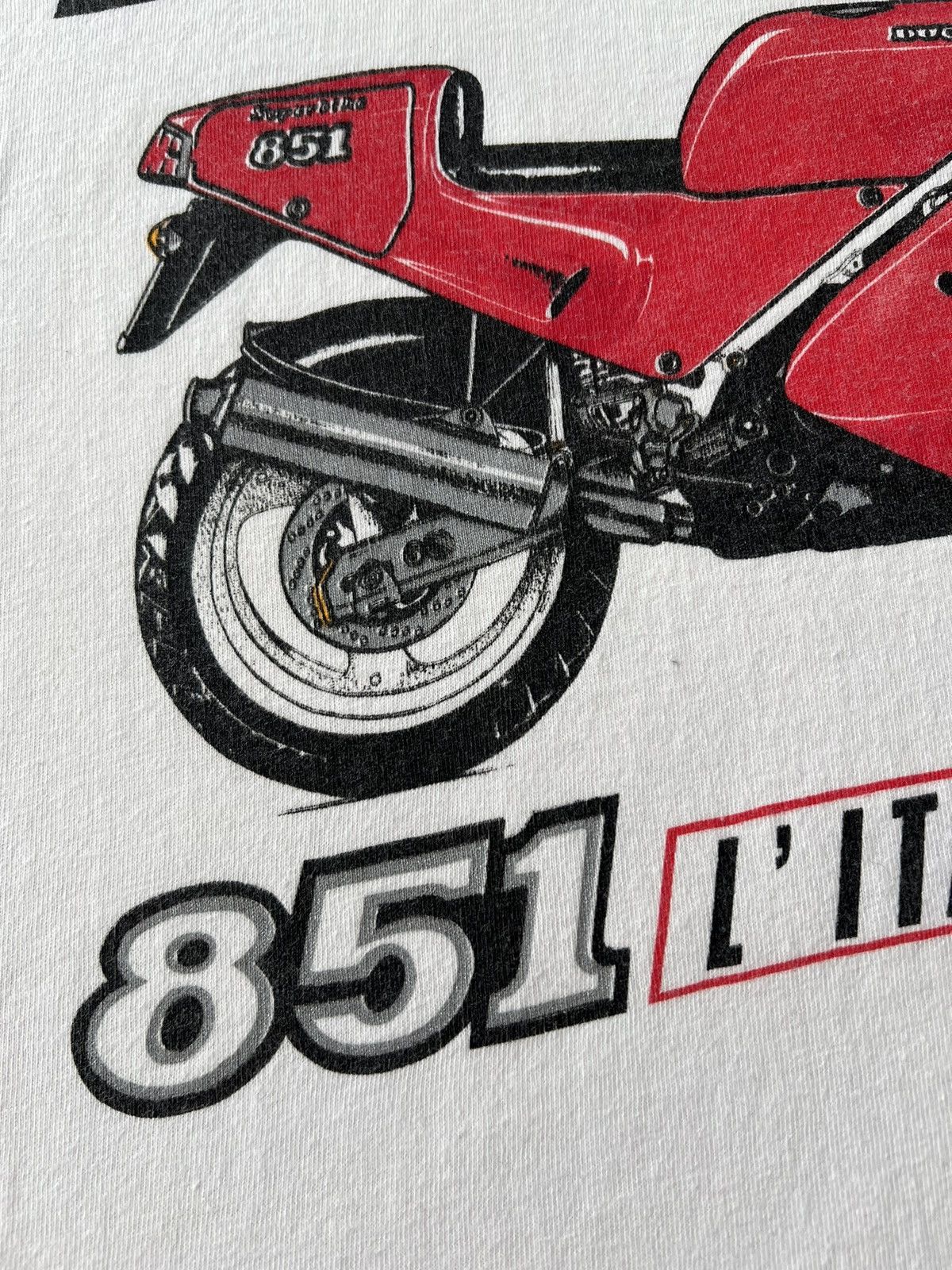 Ducati Vintage 90s Ducati 851 Moto Racing Promo White T-shirt Size US M / EU 48-50 / 2 - 6 Thumbnail