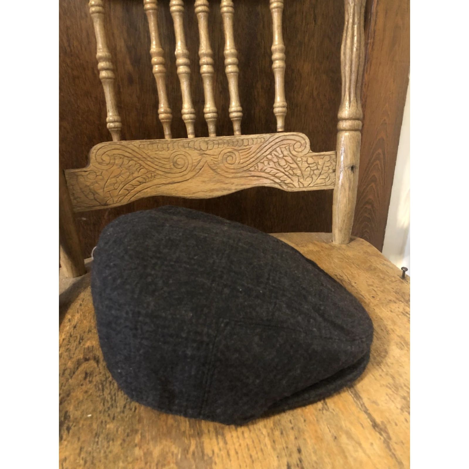 Vintage Epoch Hats Company Hat Cap Strap Back Mens XL Black Plaid Tweed Flat Ivy Lined Size ONE SIZE - 6 Thumbnail