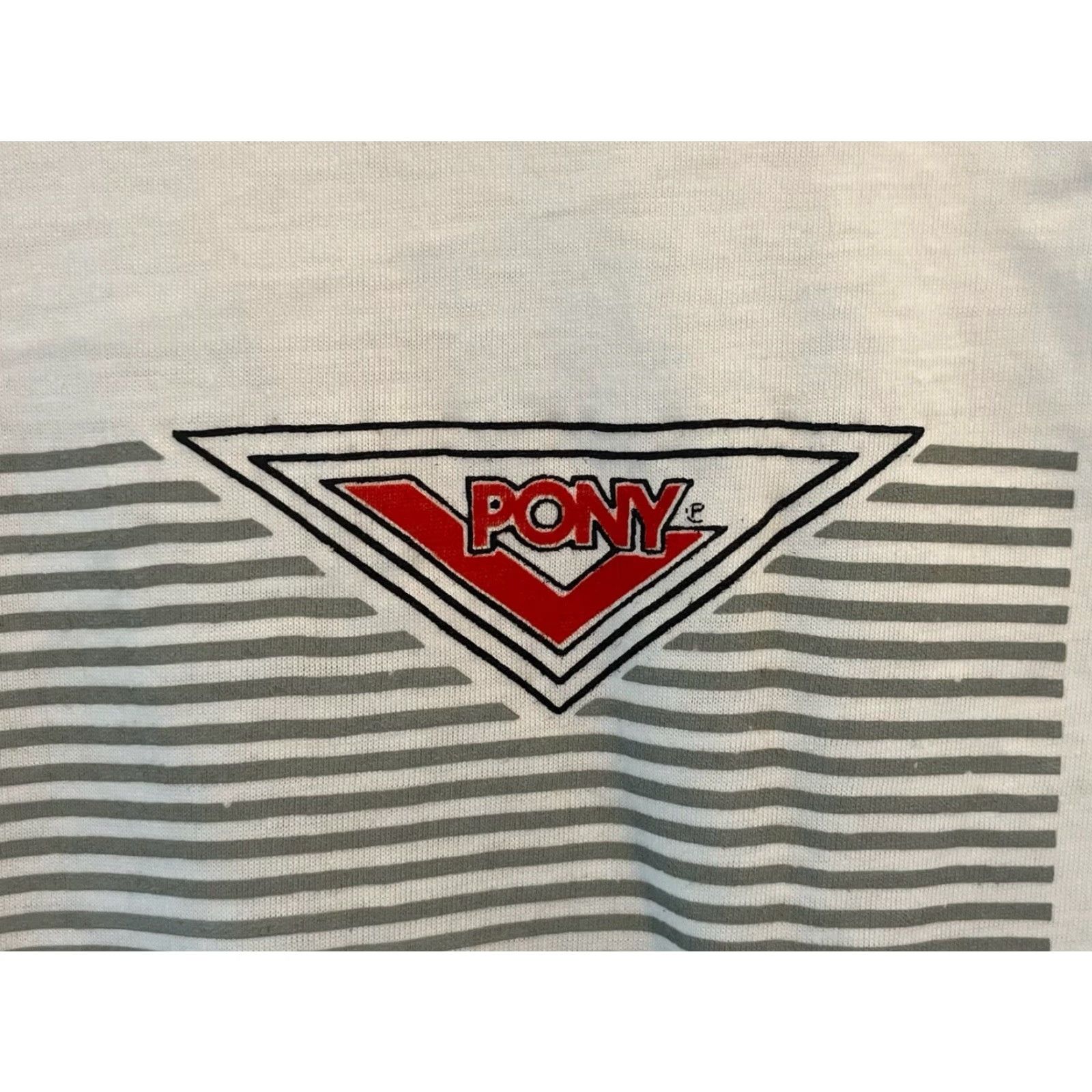 PONY VINTAGE PONY T-Shirt Mens Small 90s White Deadstock NWT Made in USA Lined Cotton Blend Crew Neck Graphic Size US S / EU 44-46 / 1 - 6 Thumbnail