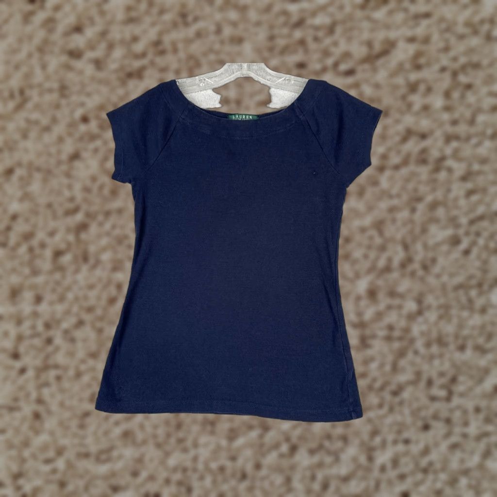 Ralph Lauren Lauren Ralph Lauren Shirt Juniors Medium Blue Cotton Short Sleeve Round Nec READ Size M / US 6-8 / IT 42-44 - 1 Thumbnail