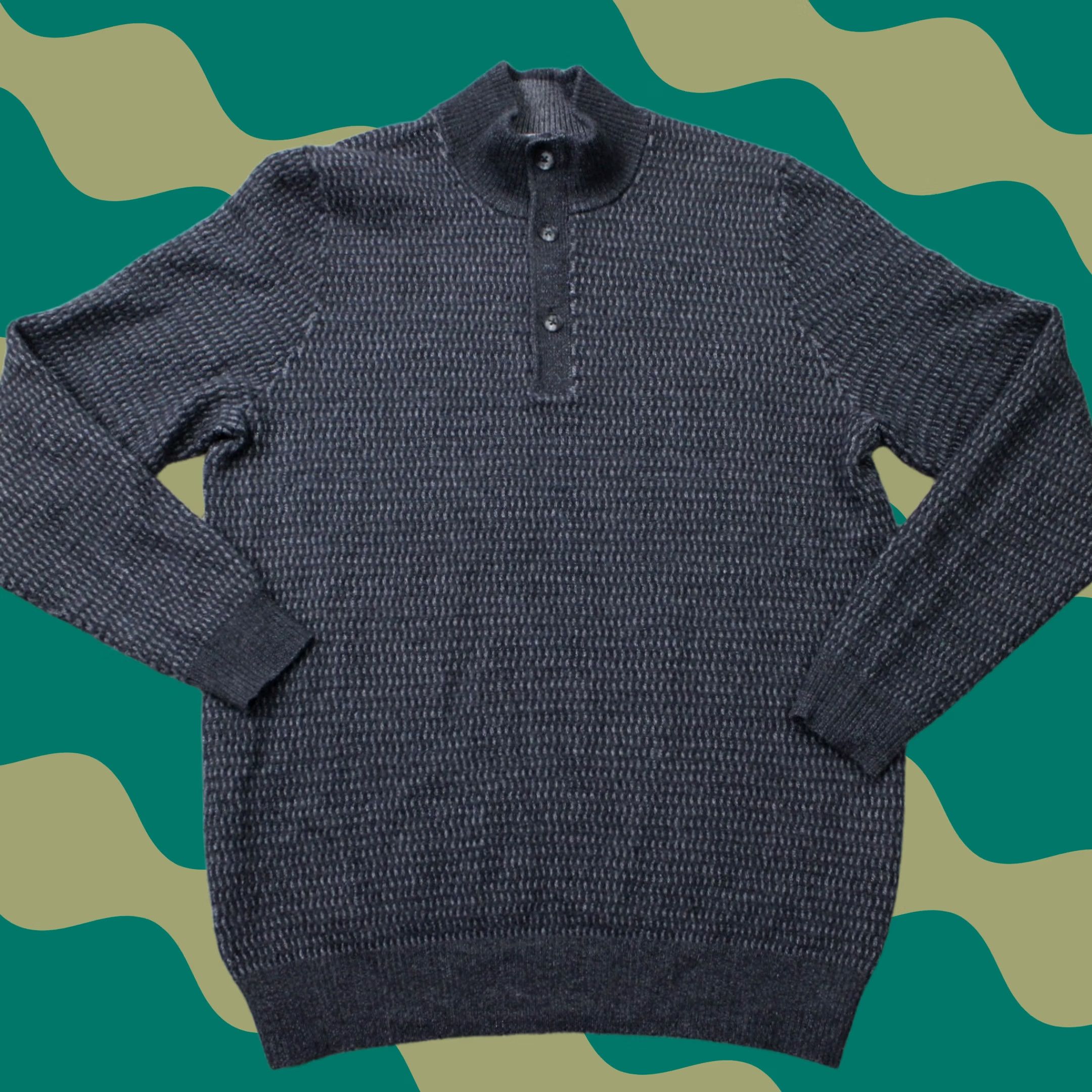 Joseph Abboud Joseph Abboud Sweater Mens Large Gray Merino Wool/Acrylic 1/4 Zip L/S Pullover Size US L / EU 52-54 / 3 - 1 Thumbnail