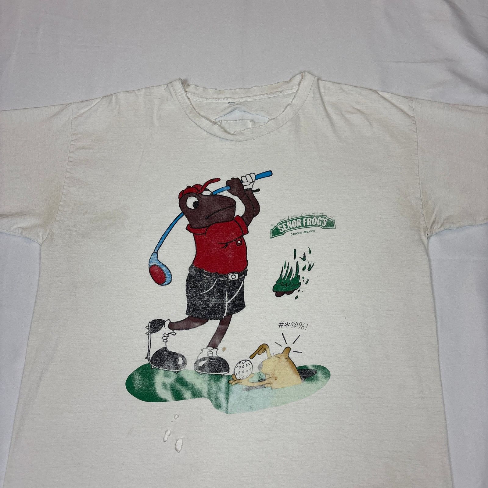 Vintage Senor Frogs T Shirt XL Cancun Mexico Golf Carlos N' Charlies Size US XL / EU 56 / 4 - 2 Thumbnail
