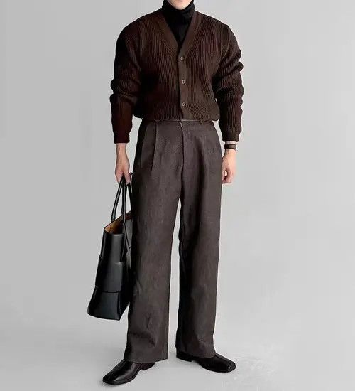 Japanese Brand Vintage Brown L Casual Knit Sweater V-Neck Jacket Coat Size US L / EU 52-54 / 3 - 5 Thumbnail