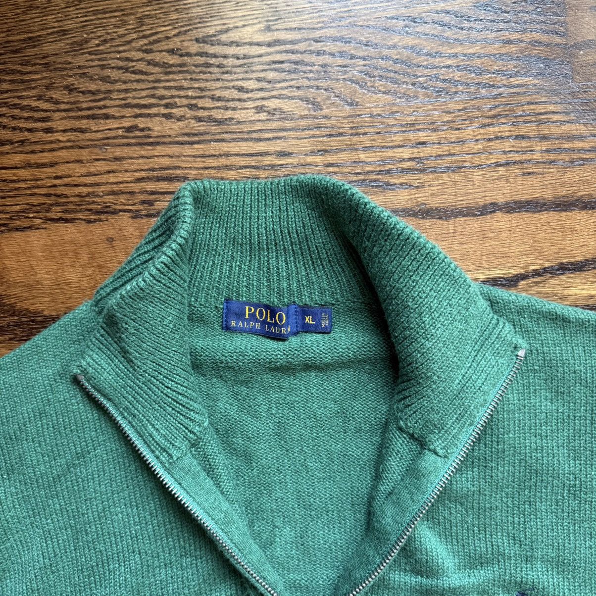 Polo Ralph Lauren Vintage Polo Ralph Lauren Quarter Zip Sweater - Green - XL Size US XL / EU 56 / 4 - 3 Thumbnail
