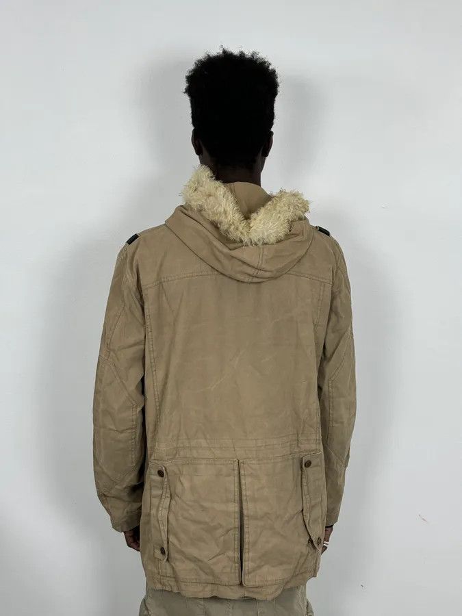 Givenchy 2000s Givenchy Destroyed Fur Hood Beige Cargo Jacket Size US M / EU 48-50 / 2 - 2 Thumbnail