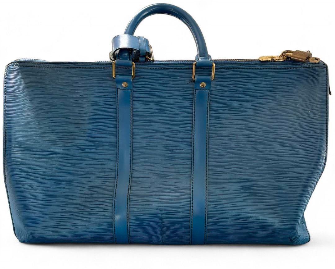 Louis Vuitton Louis Vuitton - Keepall 45 Blue Leather Boston Handbag Size ONE SIZE - 2 Thumbnail