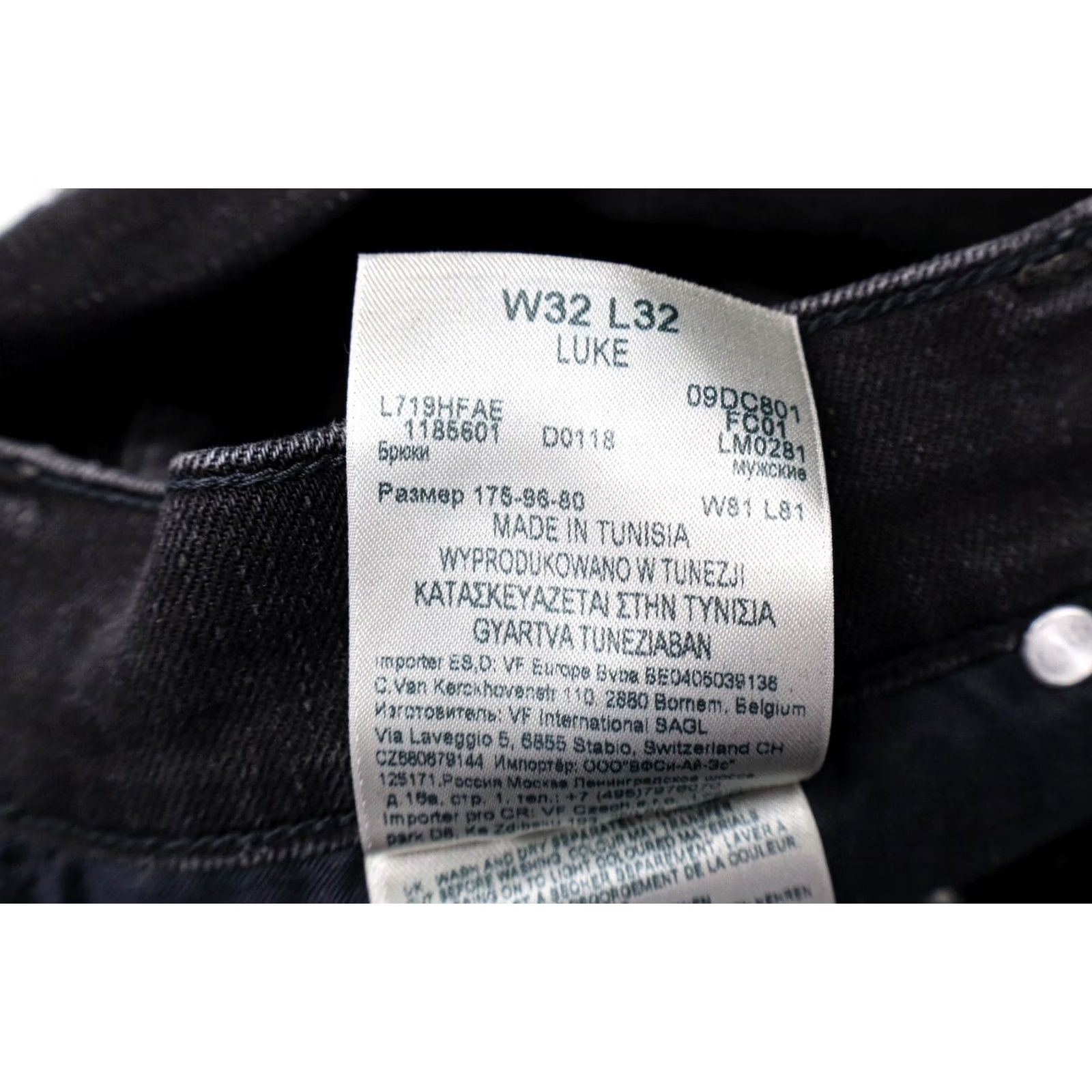 Lee LEE Luke Jeans Slim Fit Washed Black Denim Zip Fly Stretched W32/L32 Mens Jeans Slim 32x32 Size US 32 / EU 48 - 7 Thumbnail
