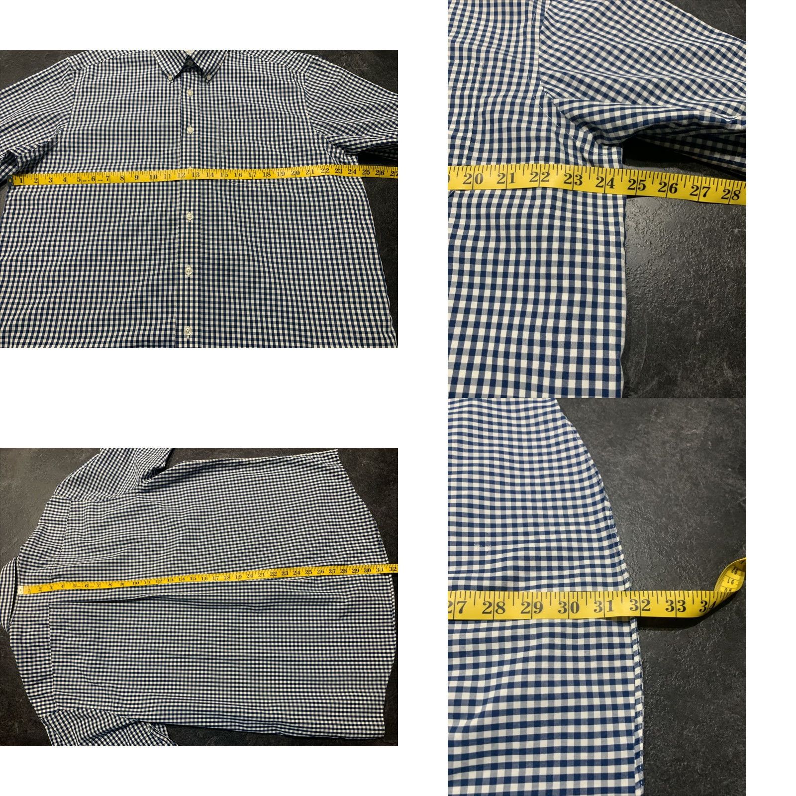 Vintage L.L. Bean Men's Short Sleeve Button-Up Shirt Large Blue White Plaid Casual Wear All Seasons Size US L / EU 52-54 / 3 - 8 Thumbnail