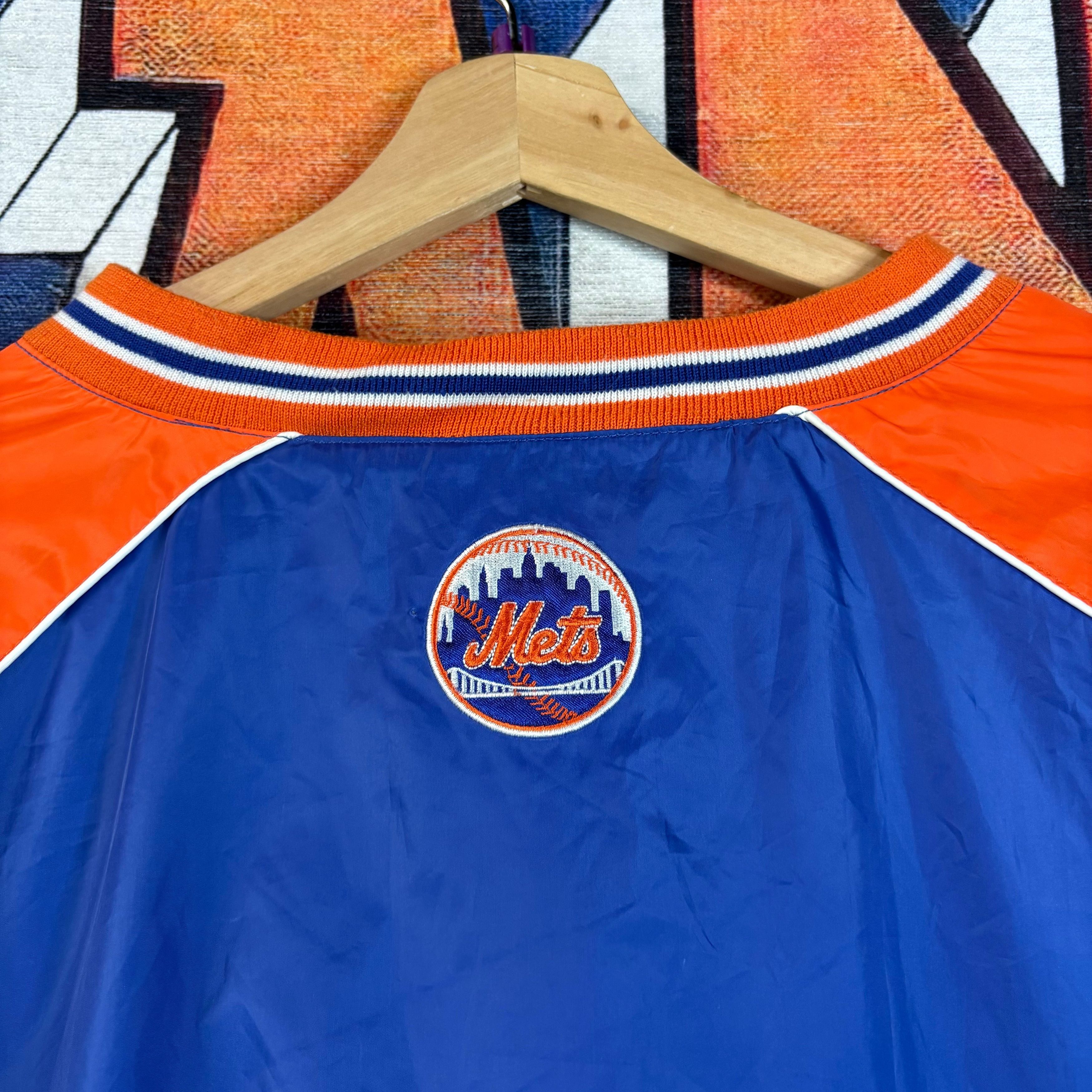 Vintage Vintage 90s New York Mets V-neck Pullover Windbreaker Jacket Size US XXL / EU 58 / 5 - 5 Thumbnail