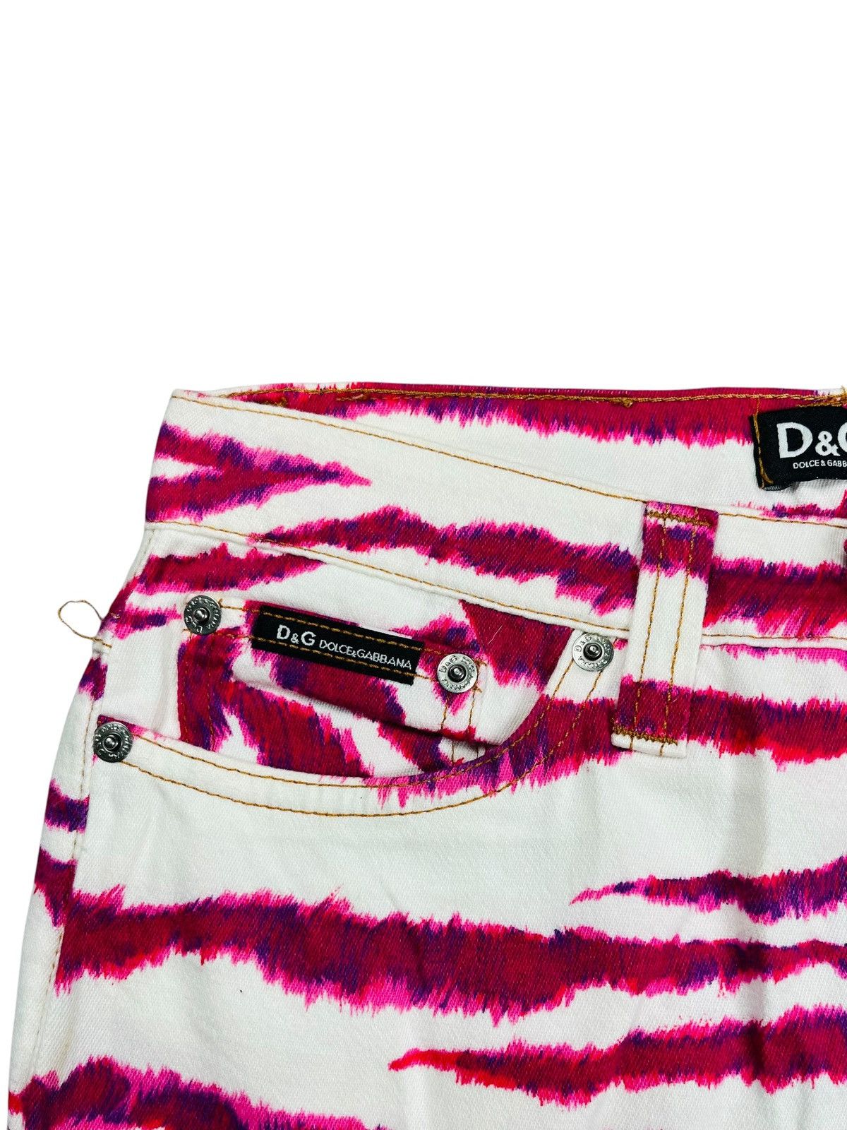 Dolce & Gabbana Archive Dolce Gabbana Paris Hilton Style Zebra Denim Pants Size 27" / US 4 / IT 40 - 4 Thumbnail
