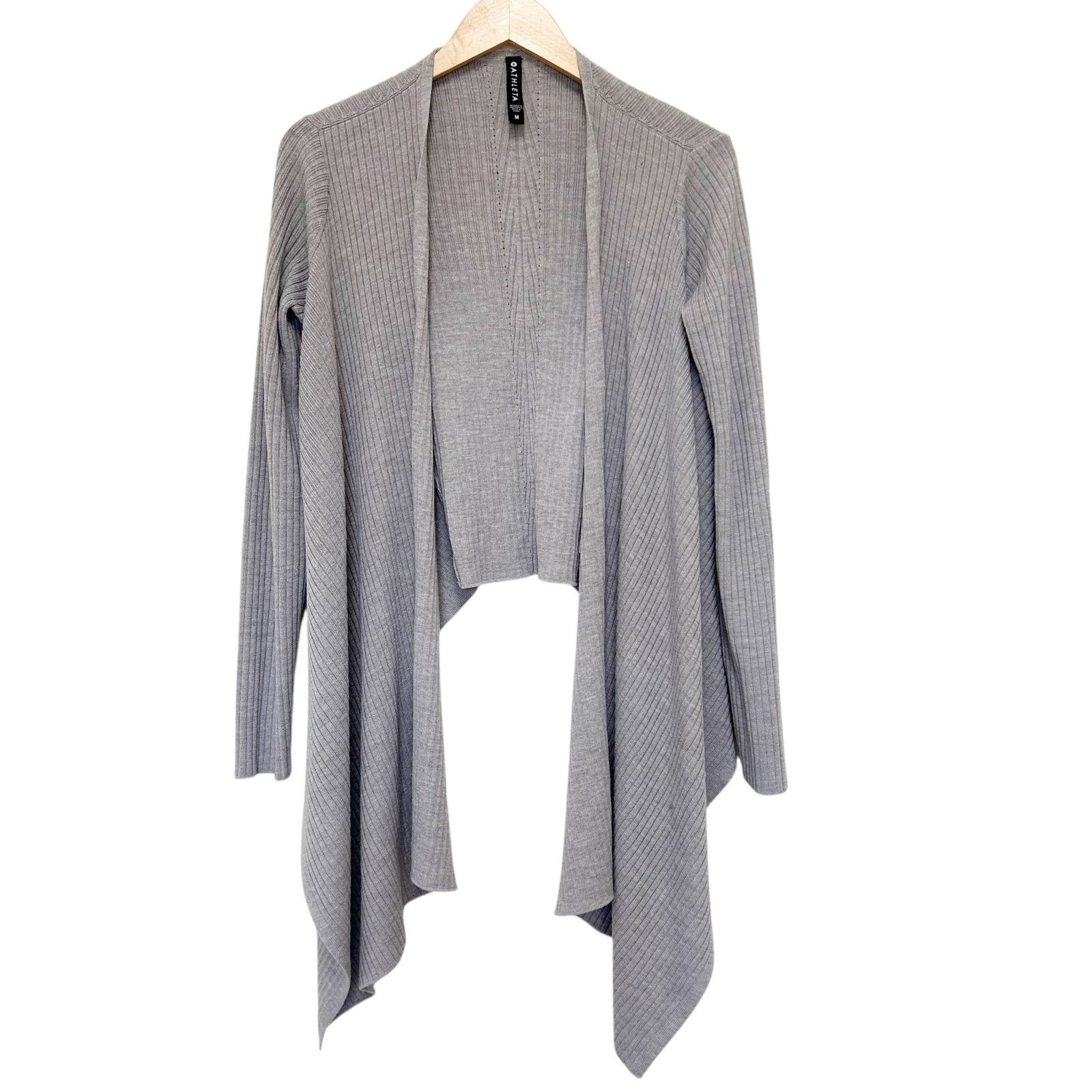 Athleta Athleta Gray Solstice Wrap Merino Wool Ribbed Cardigan Sz M Size M / US 6-8 / IT 42-44 - 1 Thumbnail