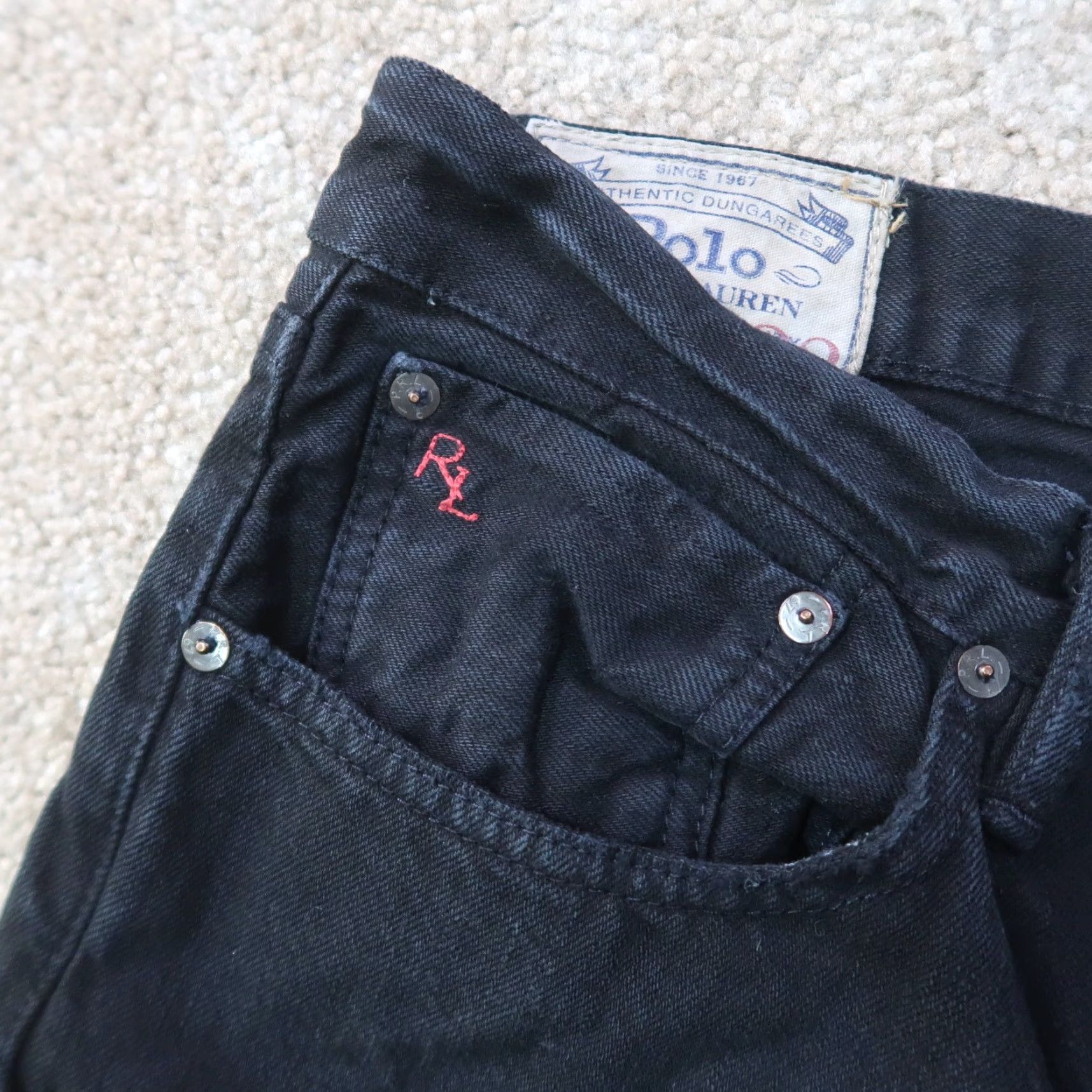Polo Ralph Lauren Polo Ralph Lauren Jeans Men 36x32 Black Denim Straight 5-Pocket Classic Belt Loops Zipper/Button Vintage No Size US M / EU 48-50 / 2 - 3 Thumbnail