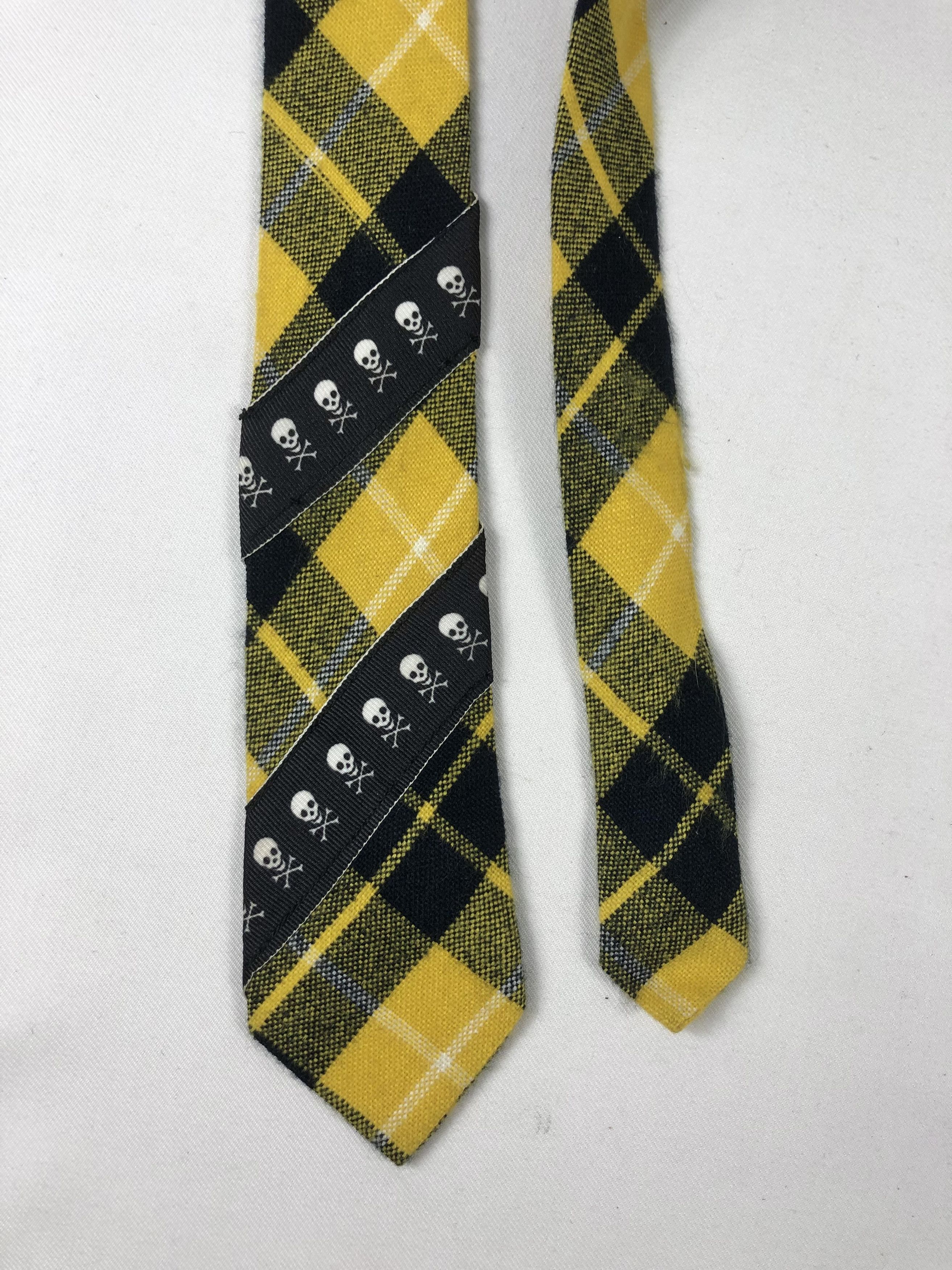 Seditionaries Rare BTM Japan Skulls Checkered Punk Style Tie Size ONE SIZE - 3 Thumbnail