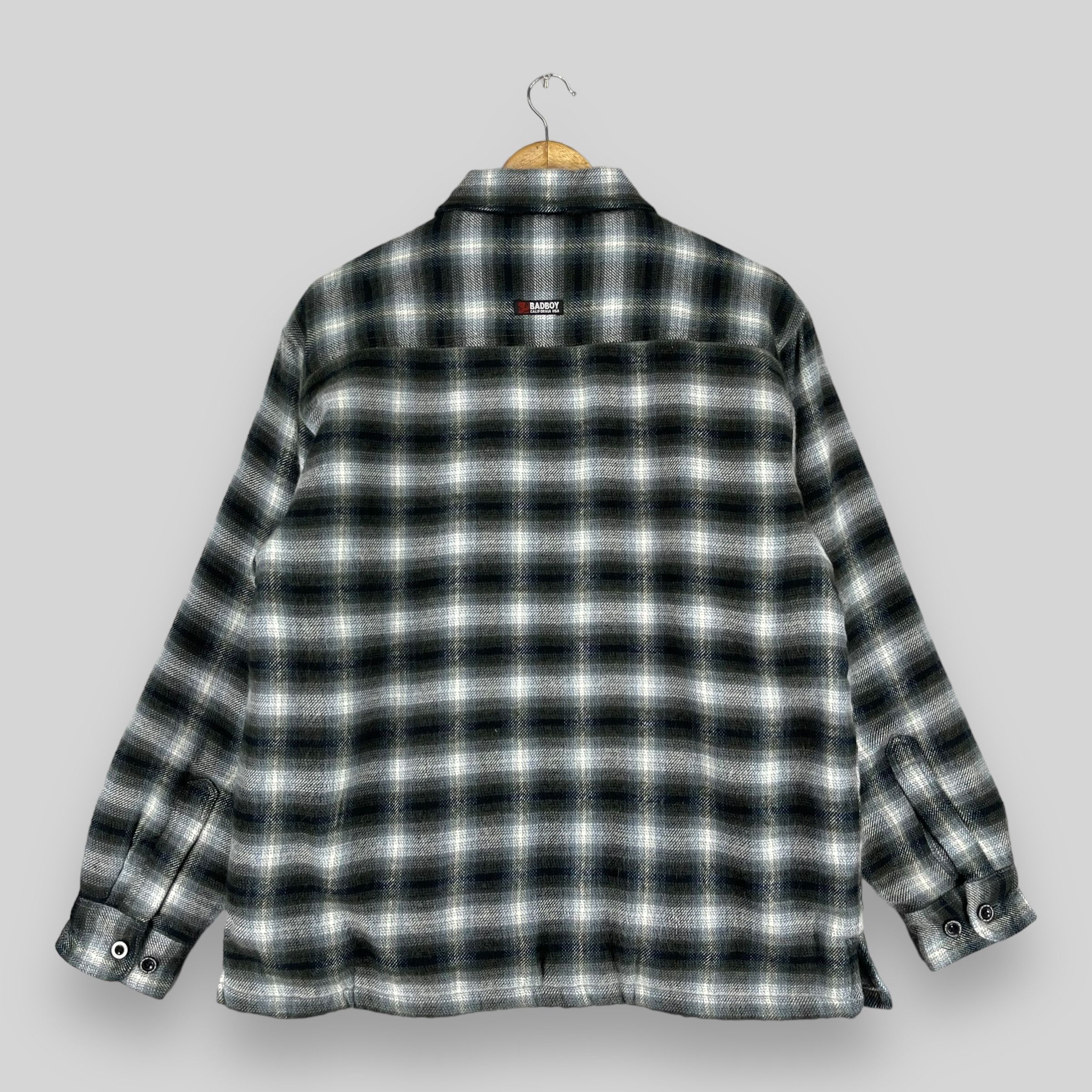 Japanese Brand Vintage BAD BOY Sherpa Blanket Lined Checkered Jacket Size US M / EU 48-50 / 2 - 10 Thumbnail