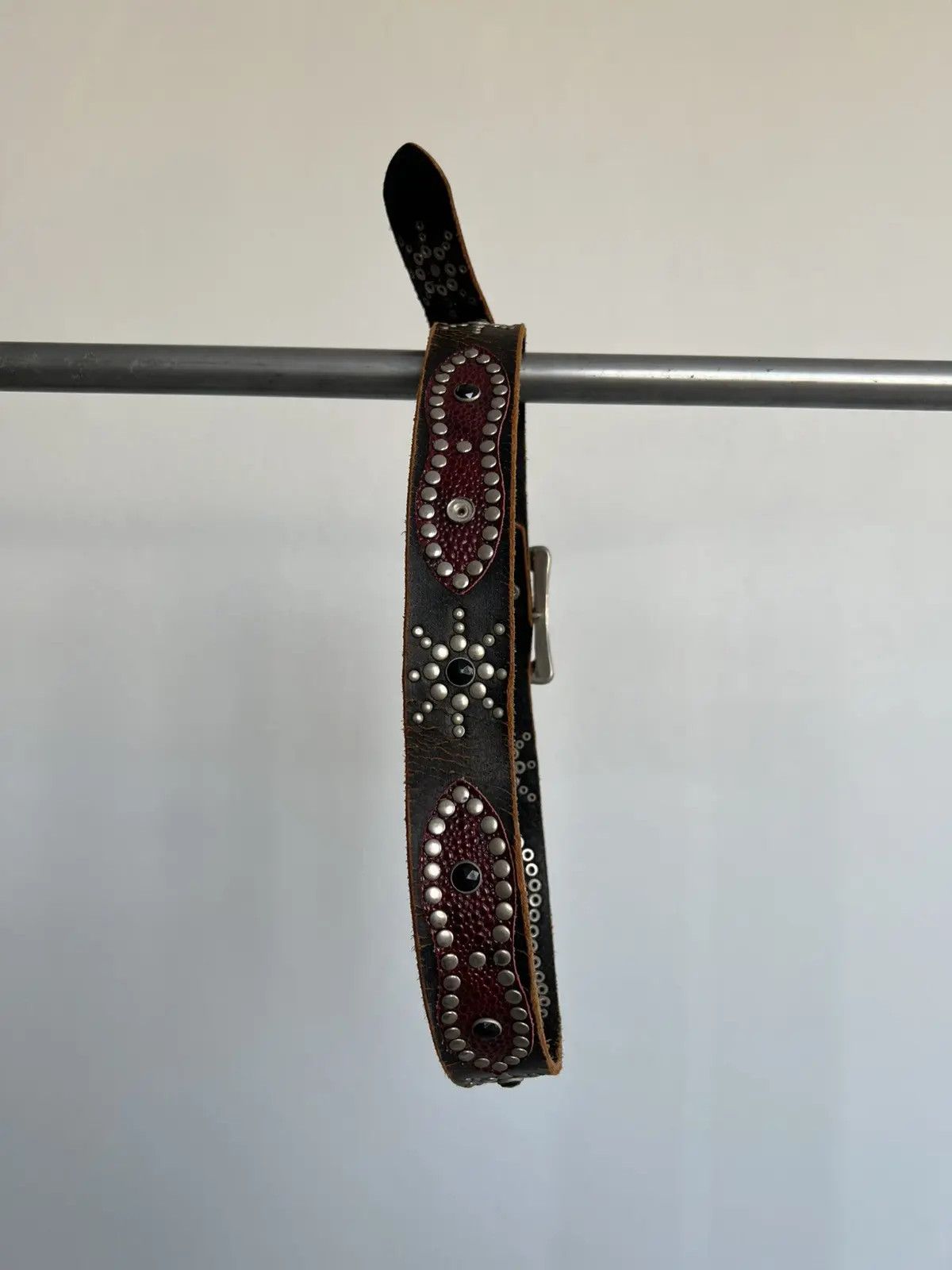 Vintage Vintage Studded Leather Belt Size 32 - 4 Thumbnail