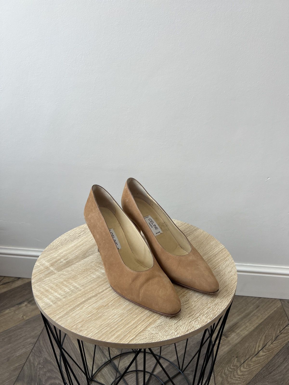 Celine Vintage Celine Women’s Brown Suede Leather Heels Pointed Toe Size US 7 / IT 37 - 1 Thumbnail