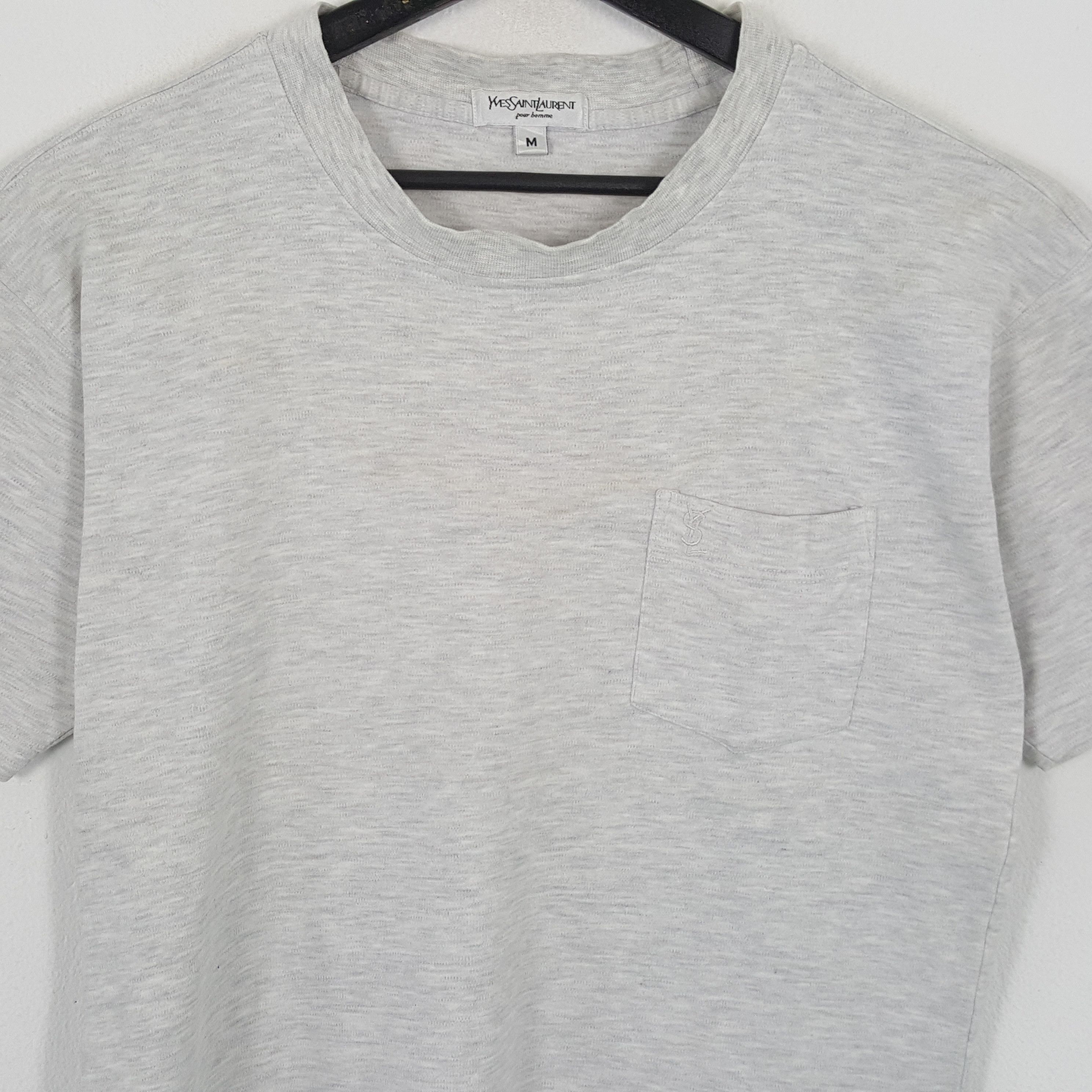 Vintage × Yves Saint Laurent YVES SAINT LAURENT Tshirt Pocket Logo Design Size US L / EU 52-54 / 3 - 2 Thumbnail