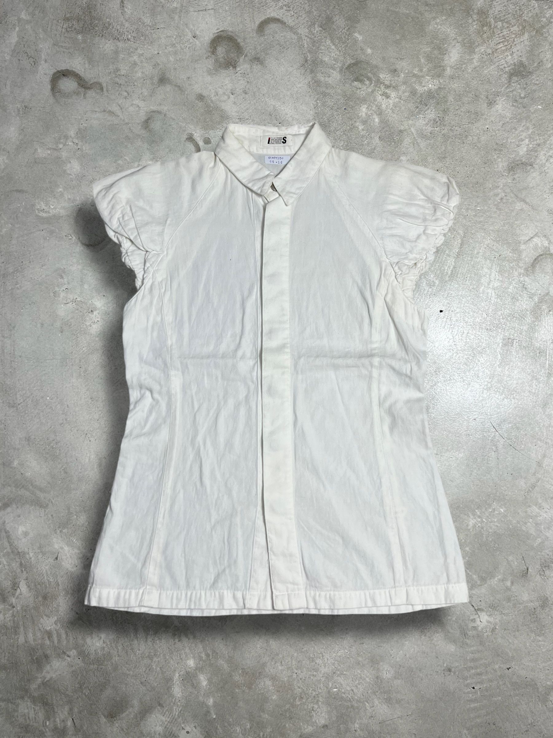 image of Issey Miyake Sleeveless Blouse (S) Gtmpt390 in White, Women's (Size Small)