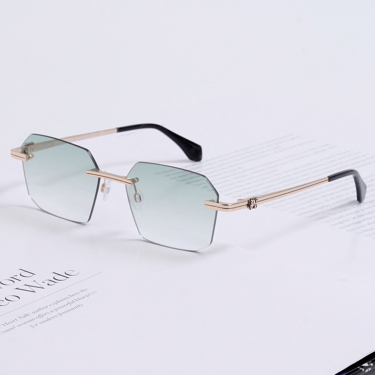Palm Angels PALM ANGELS QUARTZ GOLD GREEN GRADIENT SUNGLASSES Size ONE SIZE - 2 Thumbnail