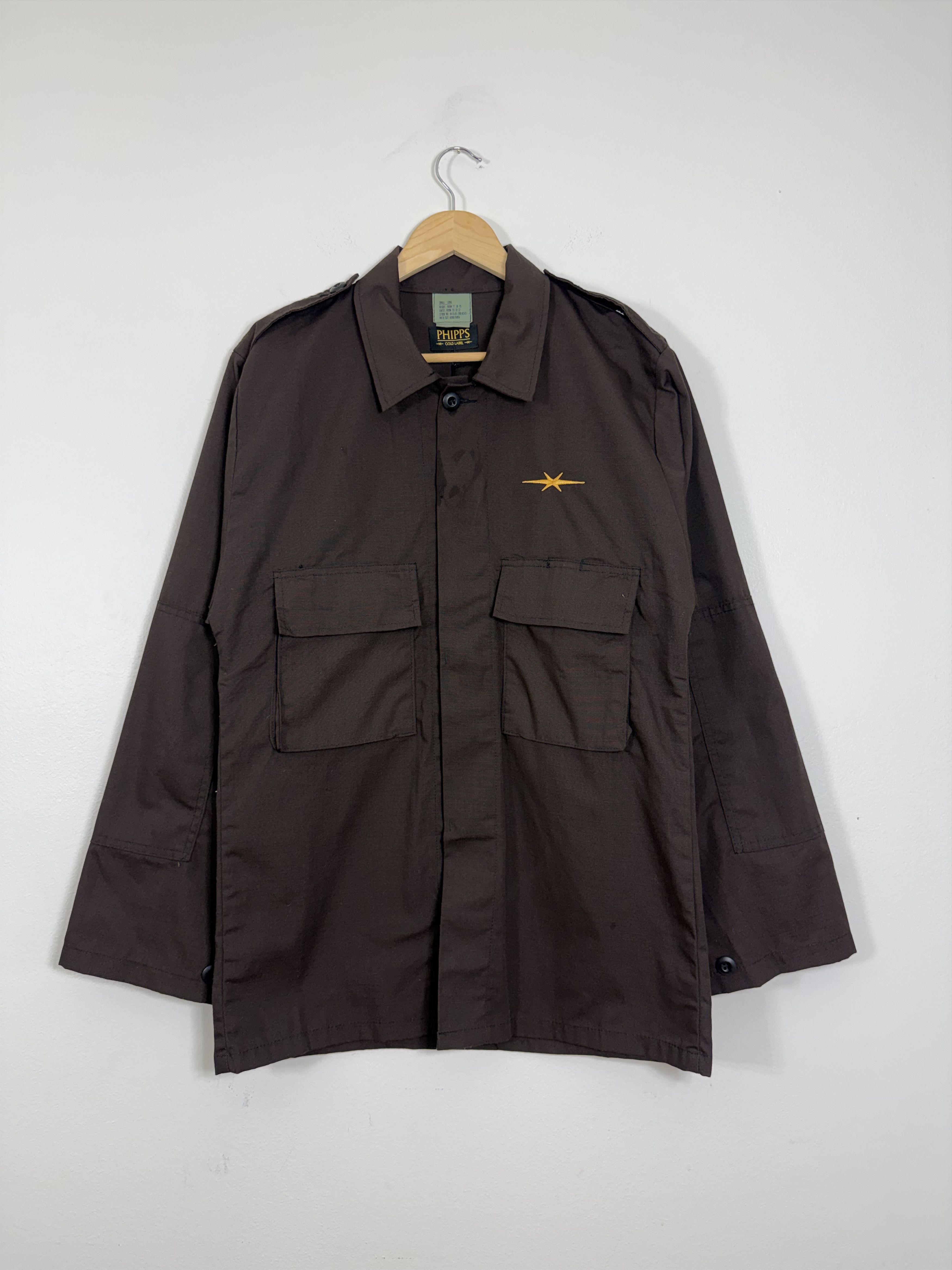 Phipps Gold Label Vintage Dark Brown Military Jacket Size US S / EU 44-46 / 1 - 1 Thumbnail