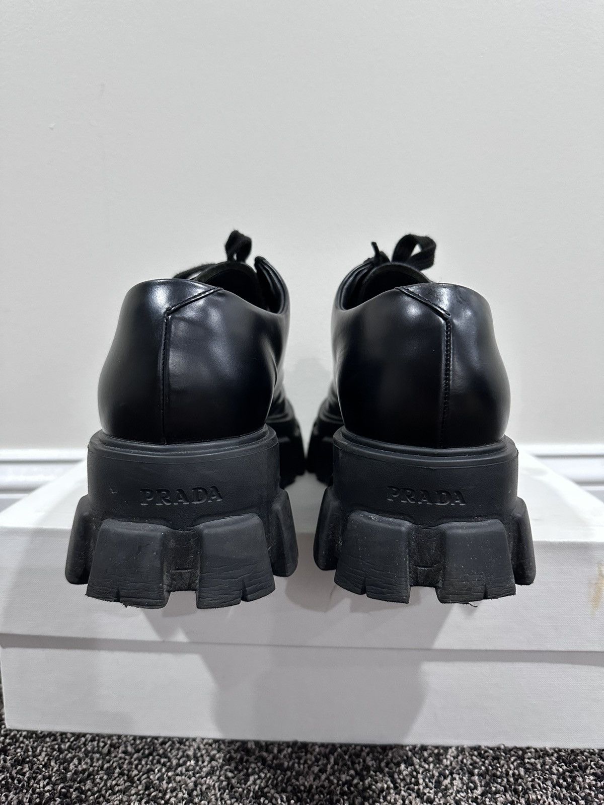 Prada Prada Monolith Chunky Sole Black Leather Derby Size US 8 / EU 41 - 5 Thumbnail