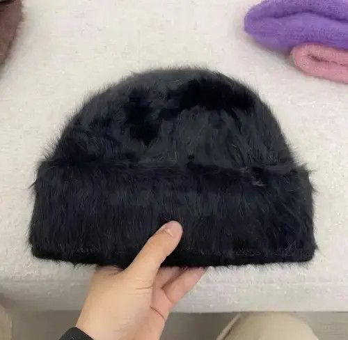 Other Fashion Fluffy Rabbit Fur Beanie Hat Size ONE SIZE - 2 Thumbnail